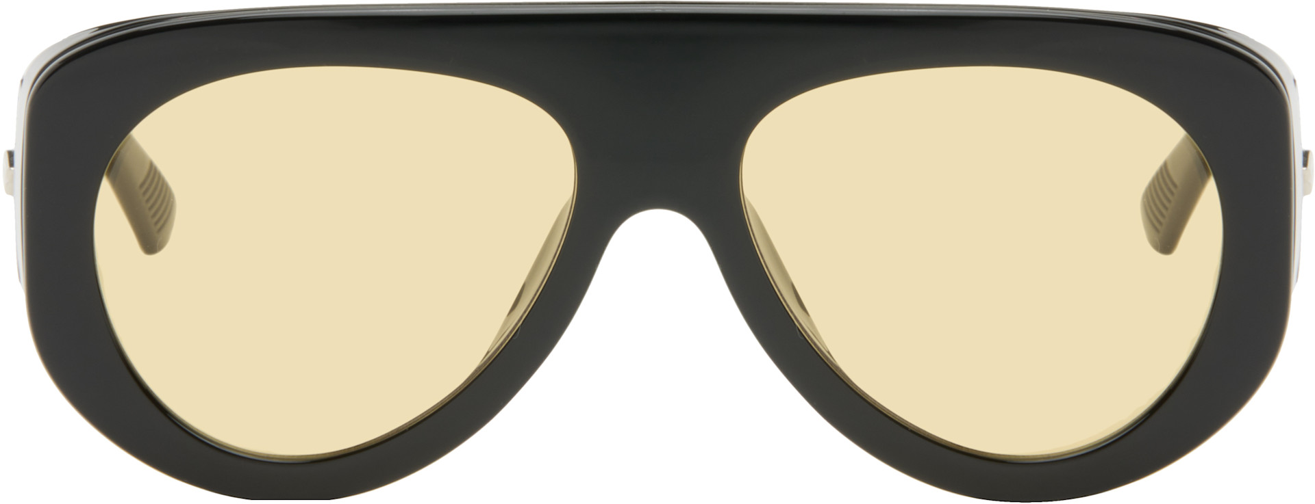 Bottega Veneta: Black Osservatorio Aviator Sunglasses | SSENSE Japan