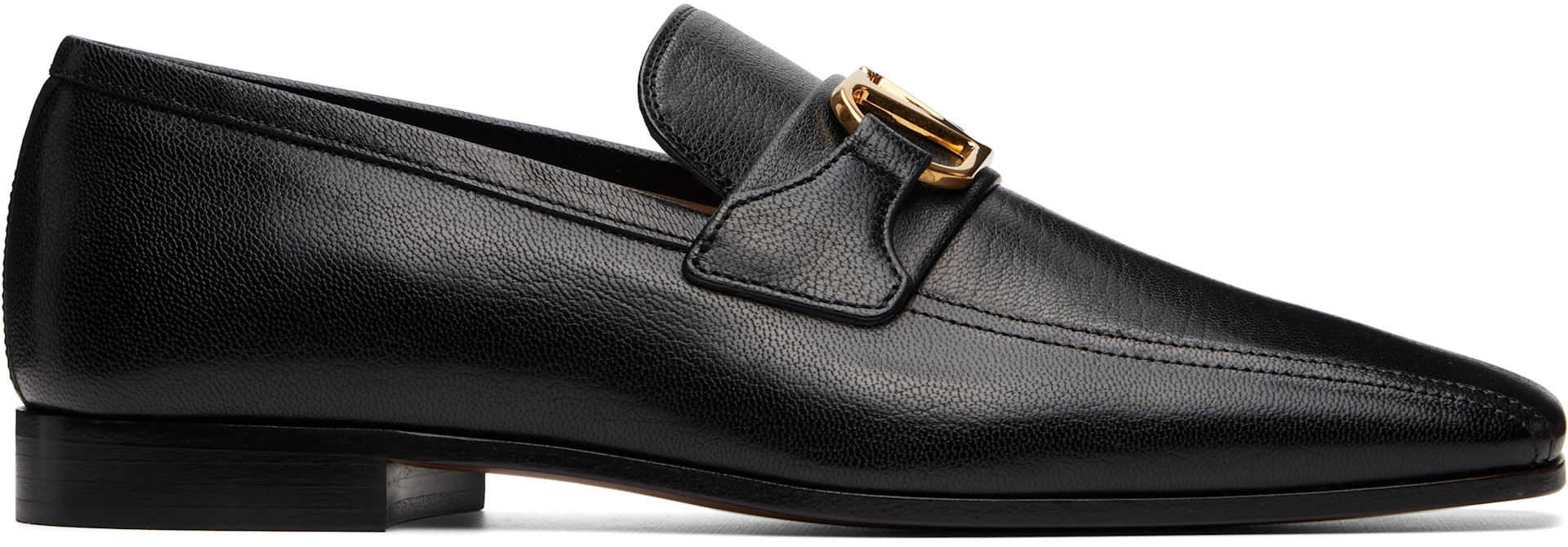 Valentino Garavani: Black VLogo Signature Kidskin Loafers | SSENSE