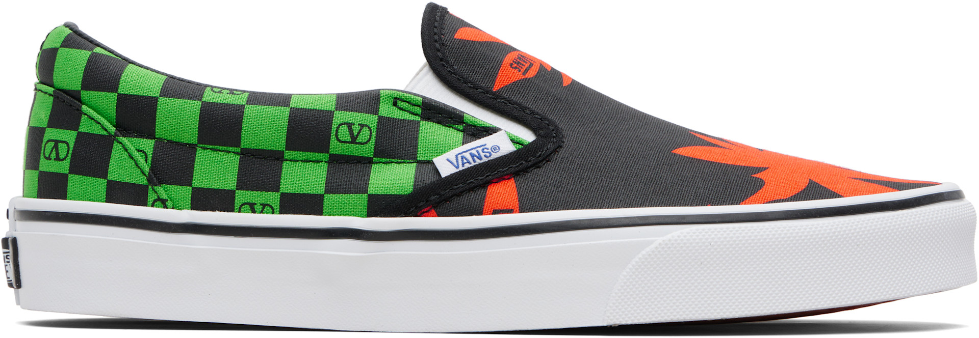 Valentino Garavani: Black & Green Vans Edition VLogo Checkerboard