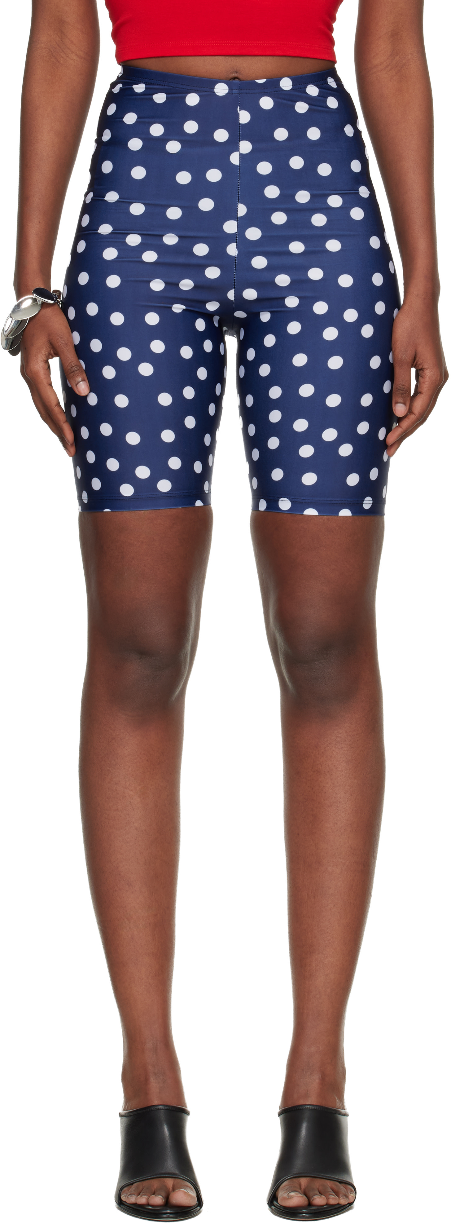 Jean Paul Gaultier: Navy 'The Polka-Dot' Shorts | SSENSE Denmark
