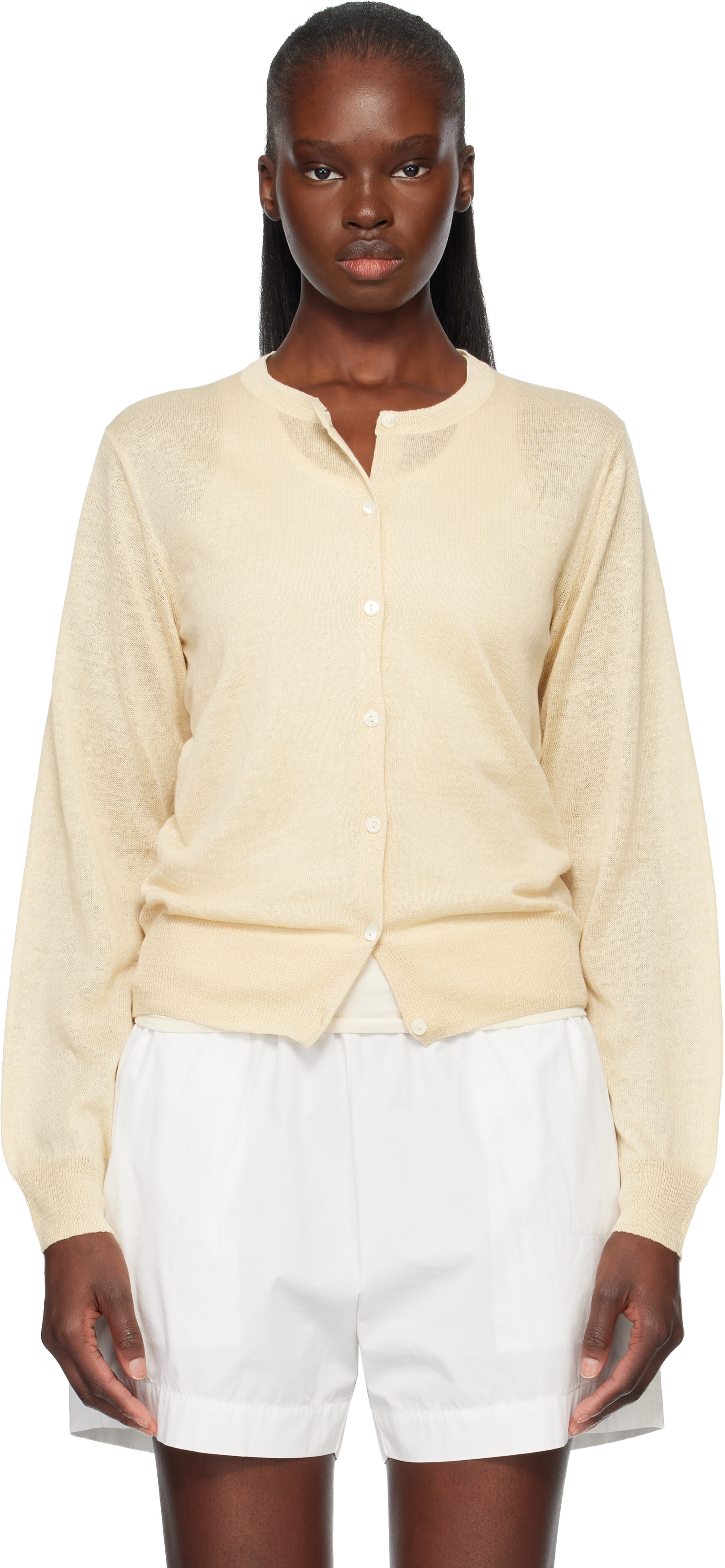 【nothing written】Classic paper cardigan 7TH / Lou knit cardigan (Ivory) - Nothing written