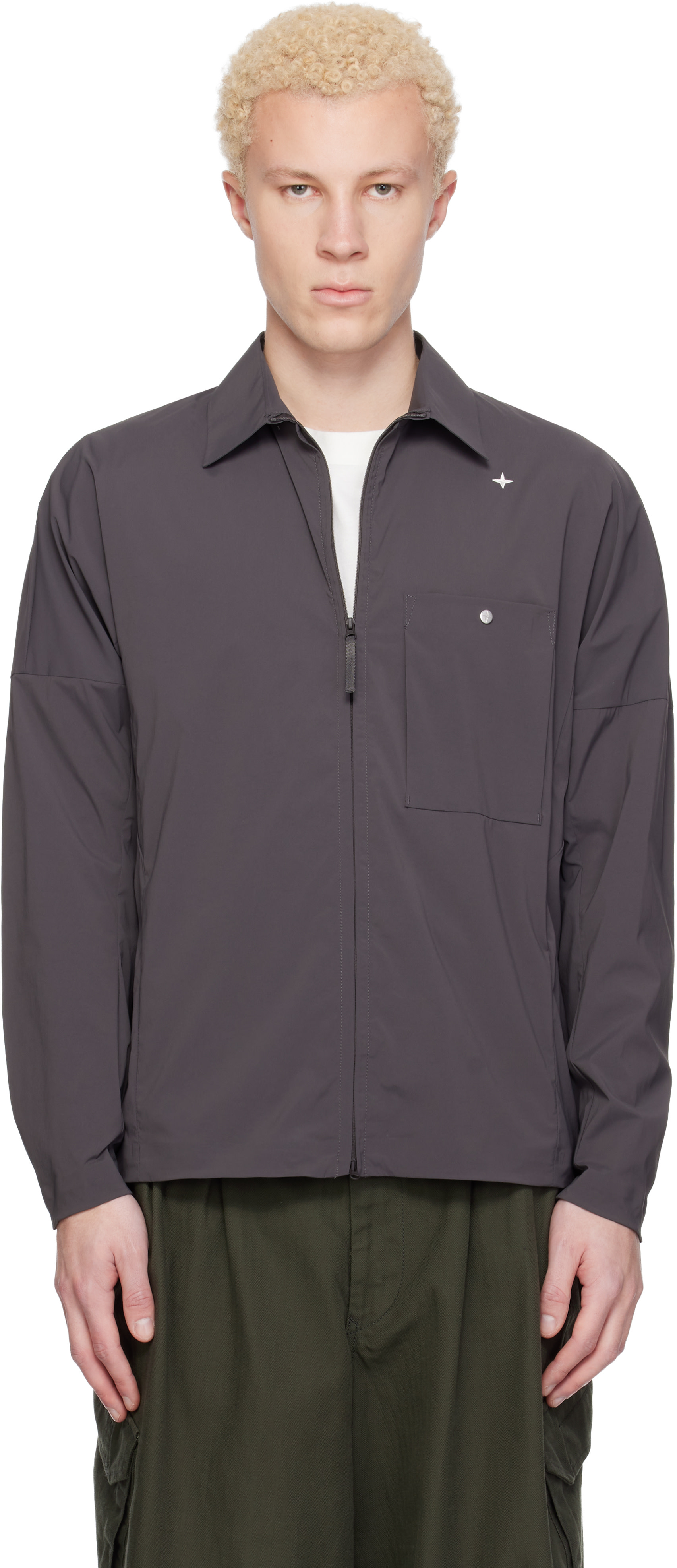 『明日で販売停止します』stone  ジャケット Stone Island: グレー 1200016 Recycled Stretch Nylon Tela Stellina