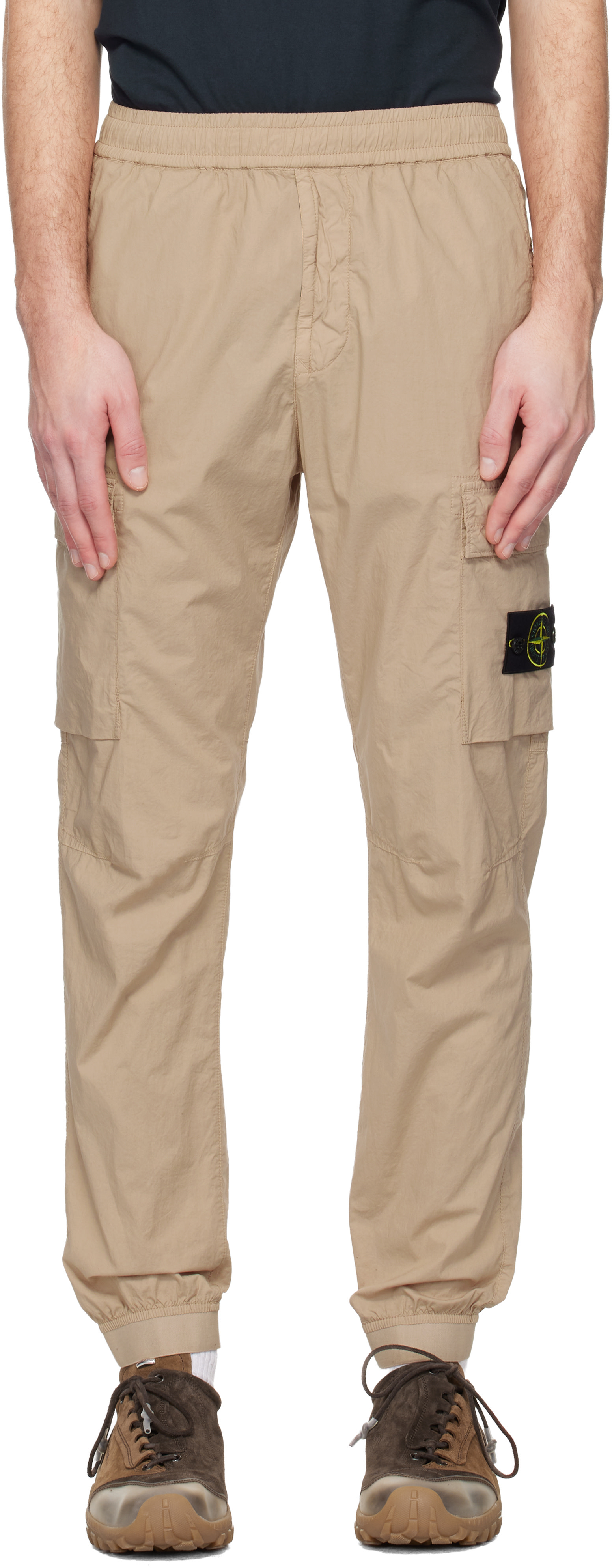 Stone Island: Beige 3100031 Stretch Cotton Tela 'Paracadute' Cargo