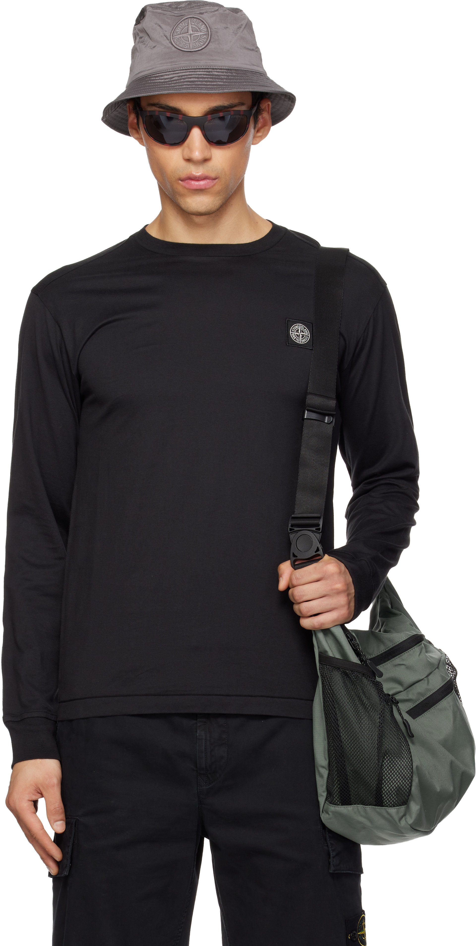 Stone Island: Black 2100031 60/2 Cotton Jersey T-shirt | SSENSE 