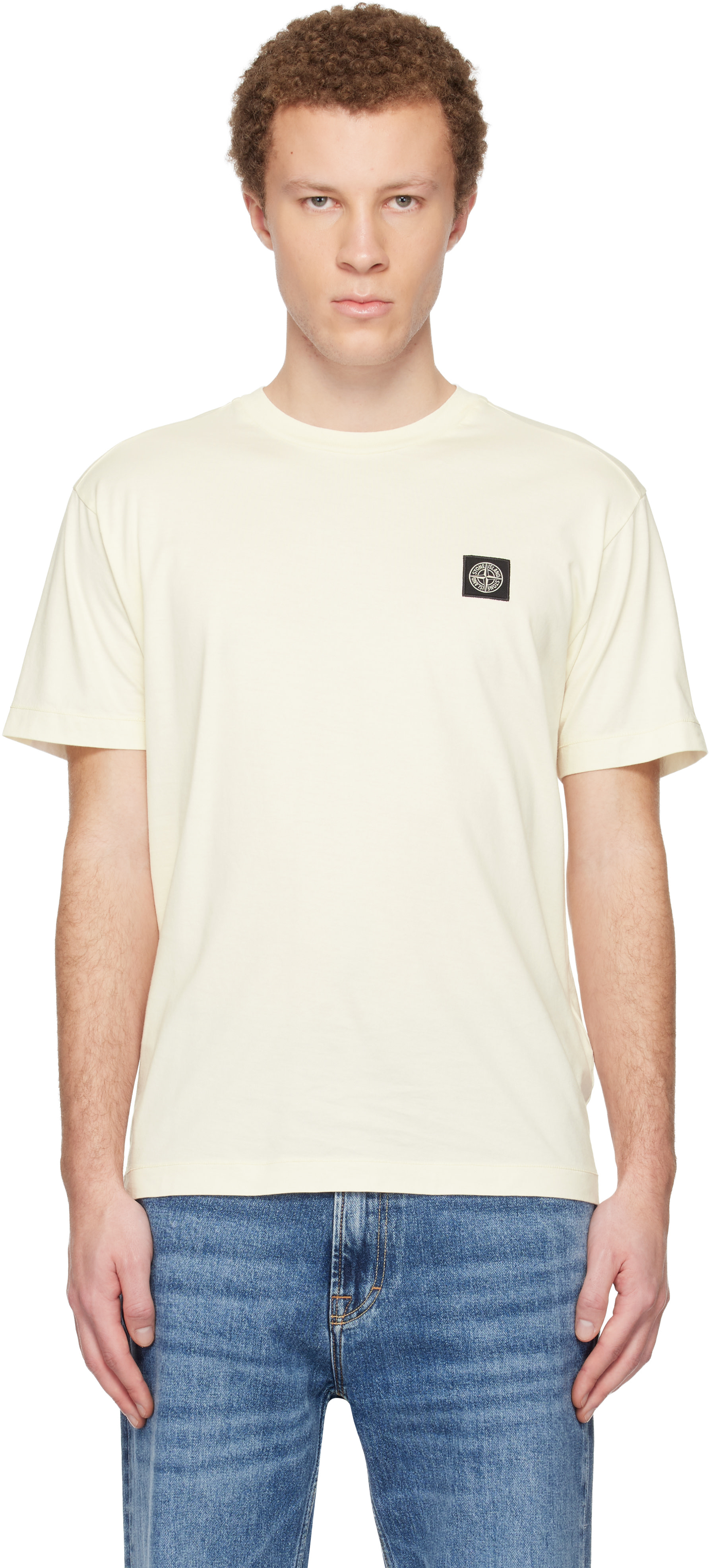 Stone Island: Off-White 2100027 60/2 Cotton Jersey T-shirt | SSENSE