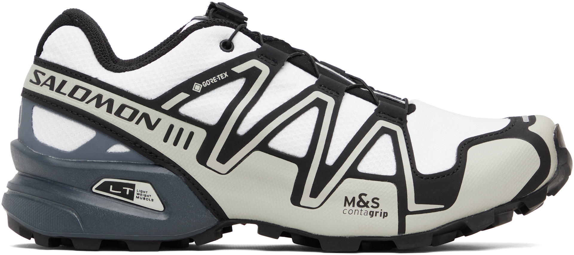SALOMON ホワイト/ブラック スニーカー26cm~~ Salomon: ブラック＆ホワイト Speedcross 3 GORE-TEX スニーカー