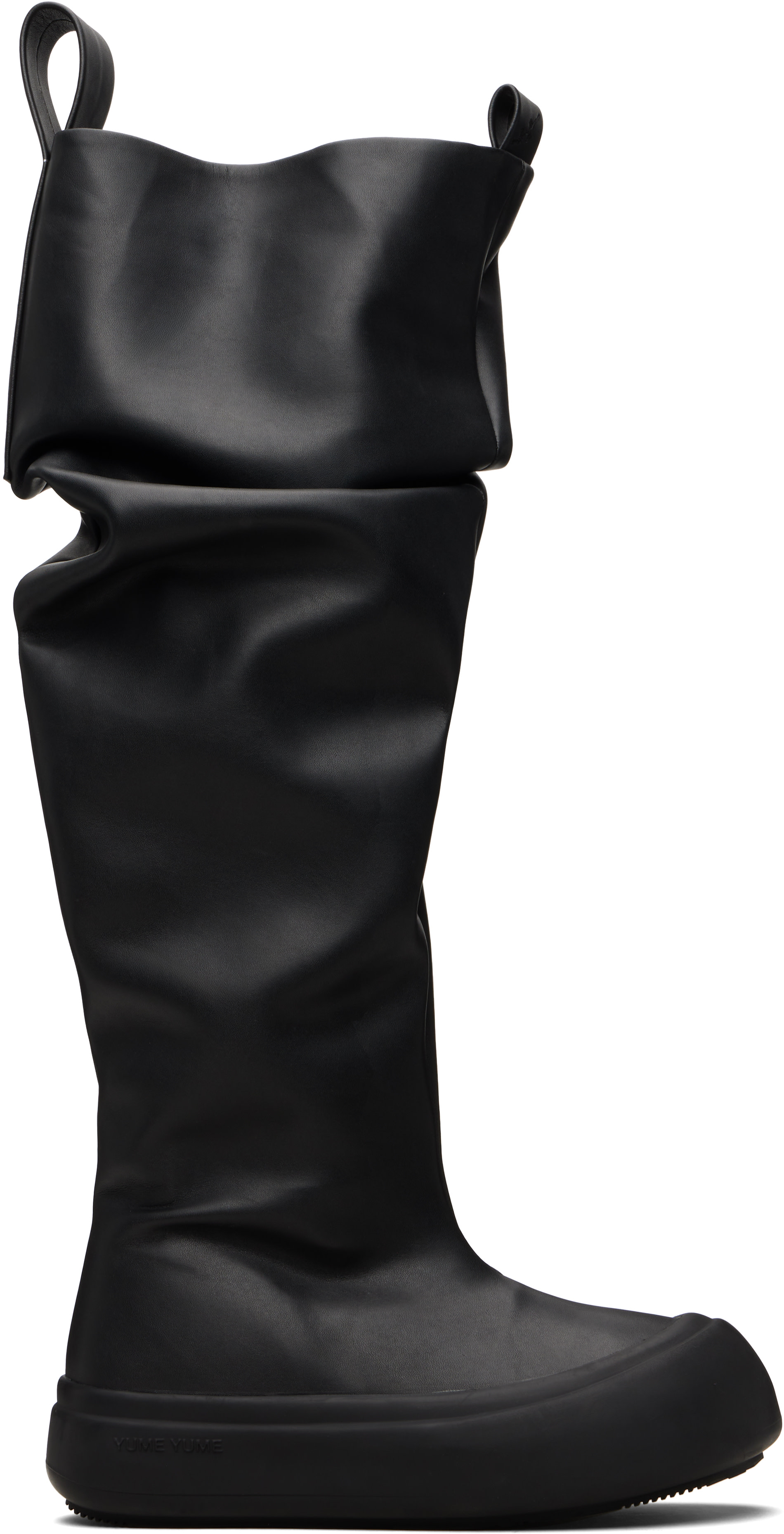 yumeyume ロングブーツ YUME YUME: Black Fisherman Tall Boots | SSENSE