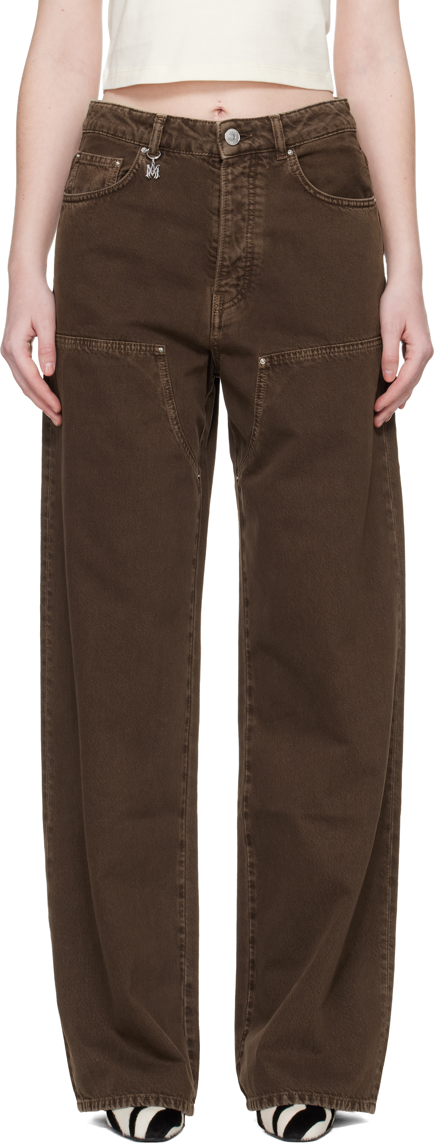 AMIRI: Brown Faded Carpenter Jeans | SSENSE