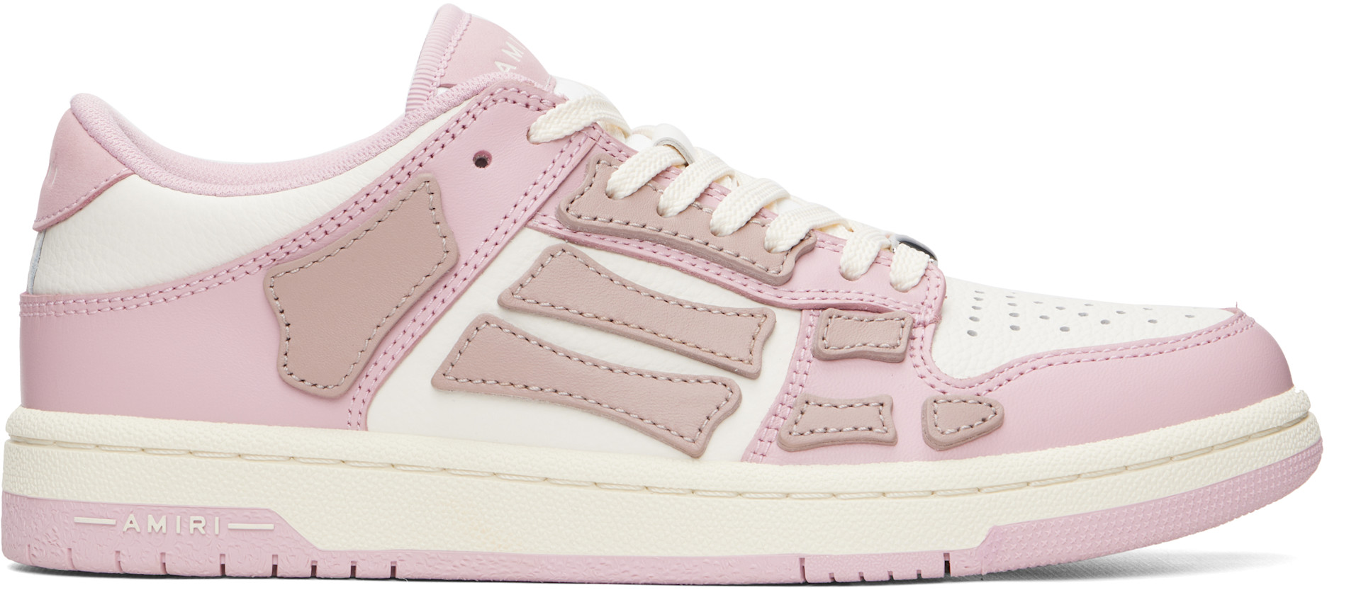 みりあん☺︎22 AMIRI: White & Pink Skel-Top Low Sneakers | SSENSE