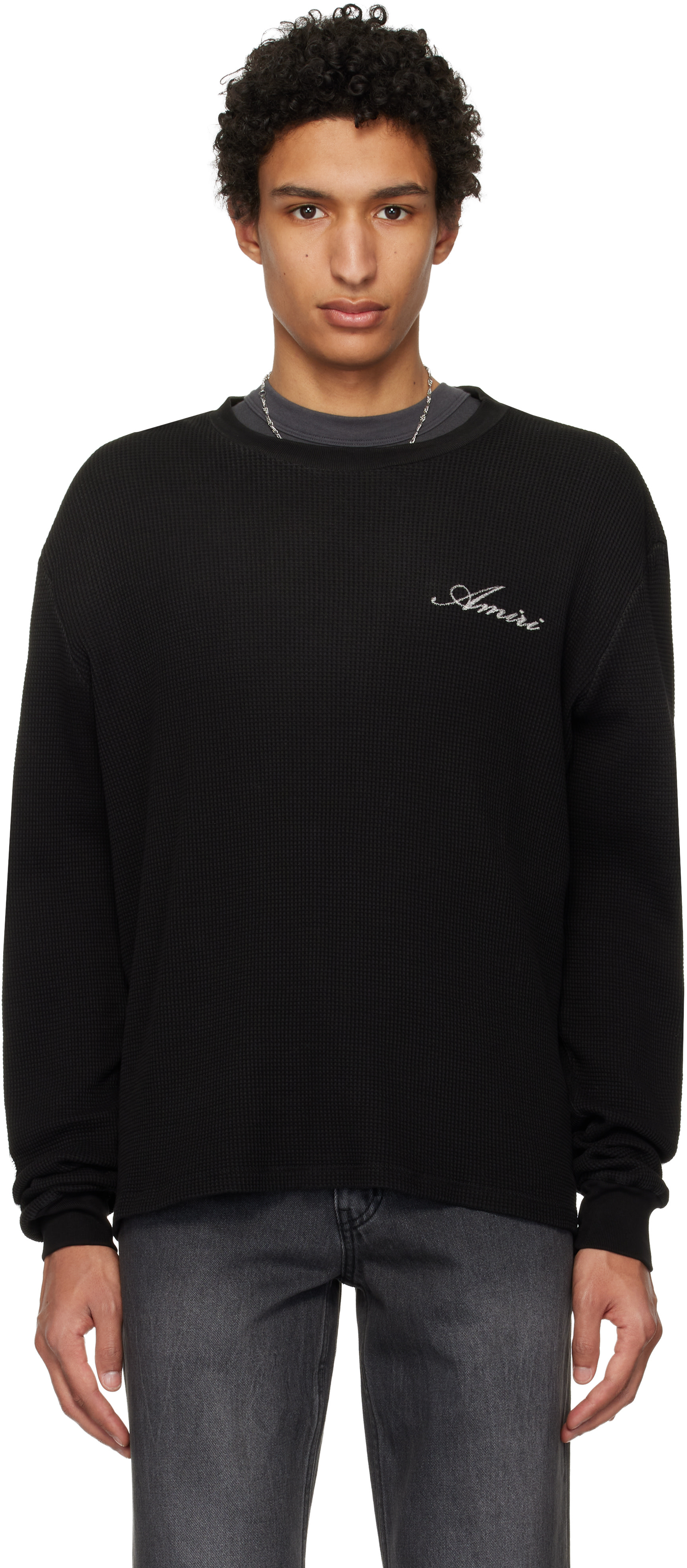AMIRI: Black Bones Long Sleeve T-shirt | SSENSE Canada