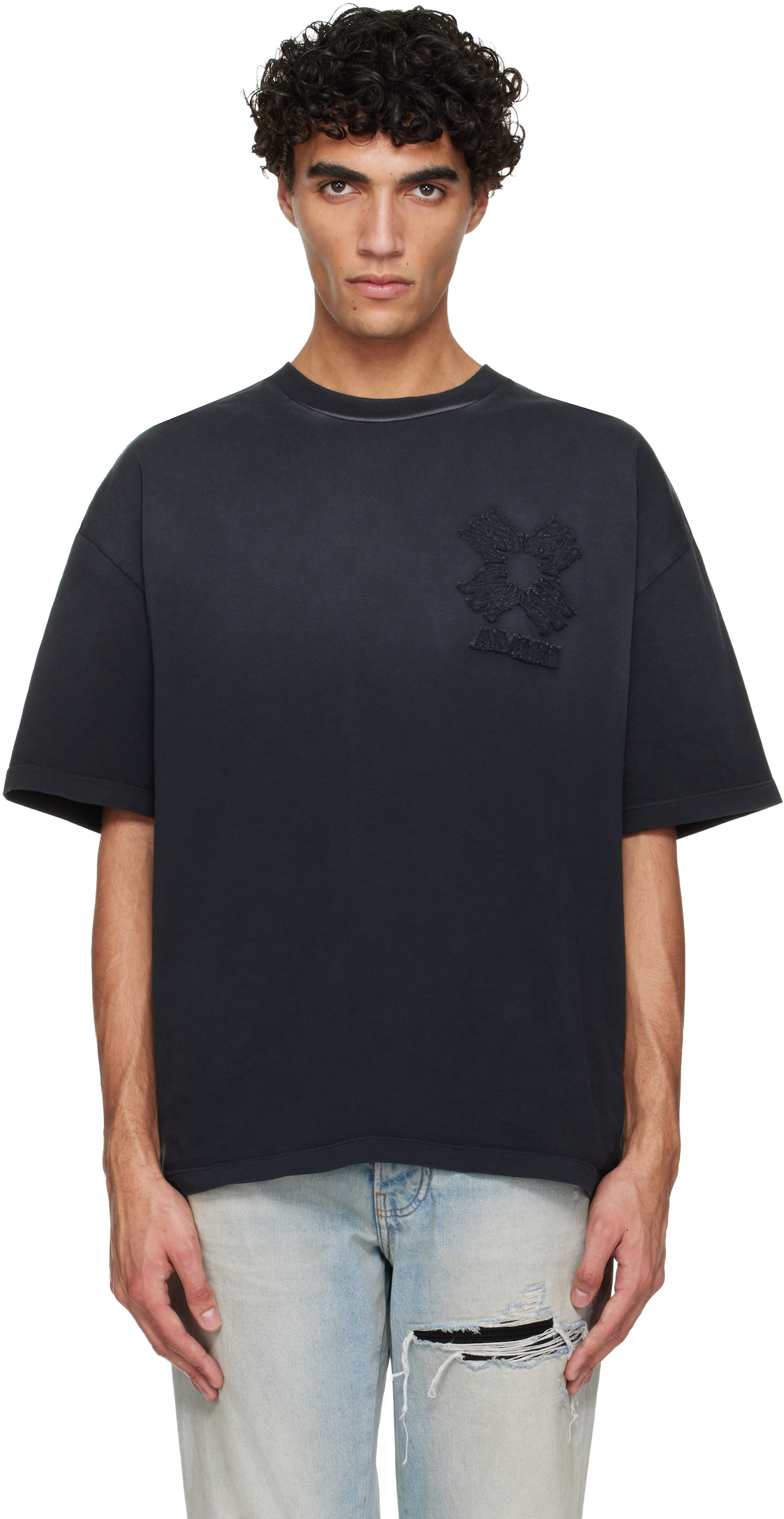 AMIRI: Black MA Quad Oversized T-shirt | SSENSE Canada