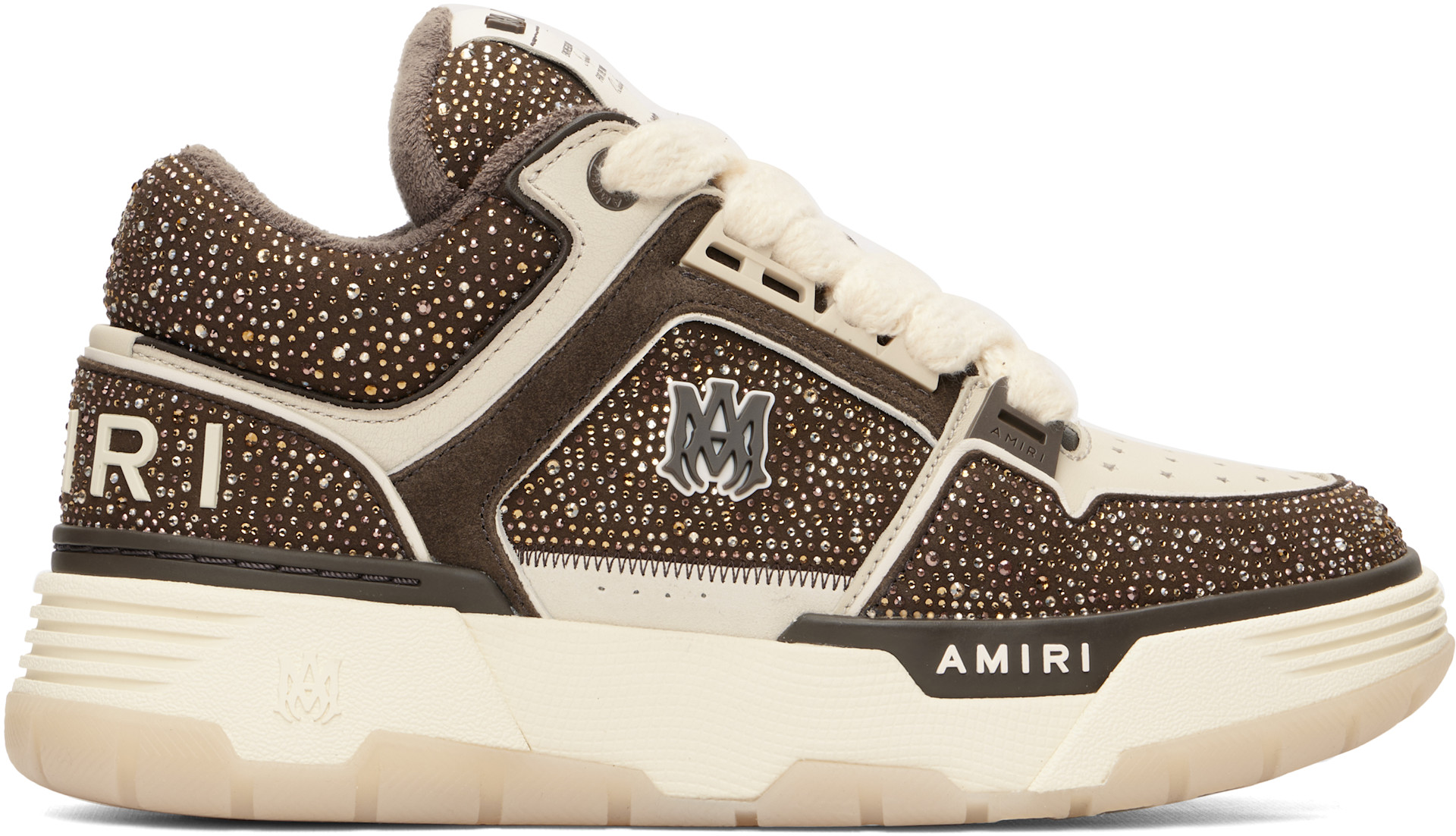 AMIRI: Brown & Beige Crystal MA-1 Sneakers | SSENSE Canada