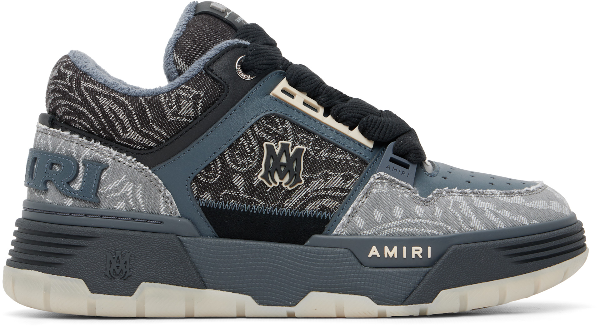 AMIRI: Blue Bandana Jacquard MA-1 Sneakers | SSENSE Canada