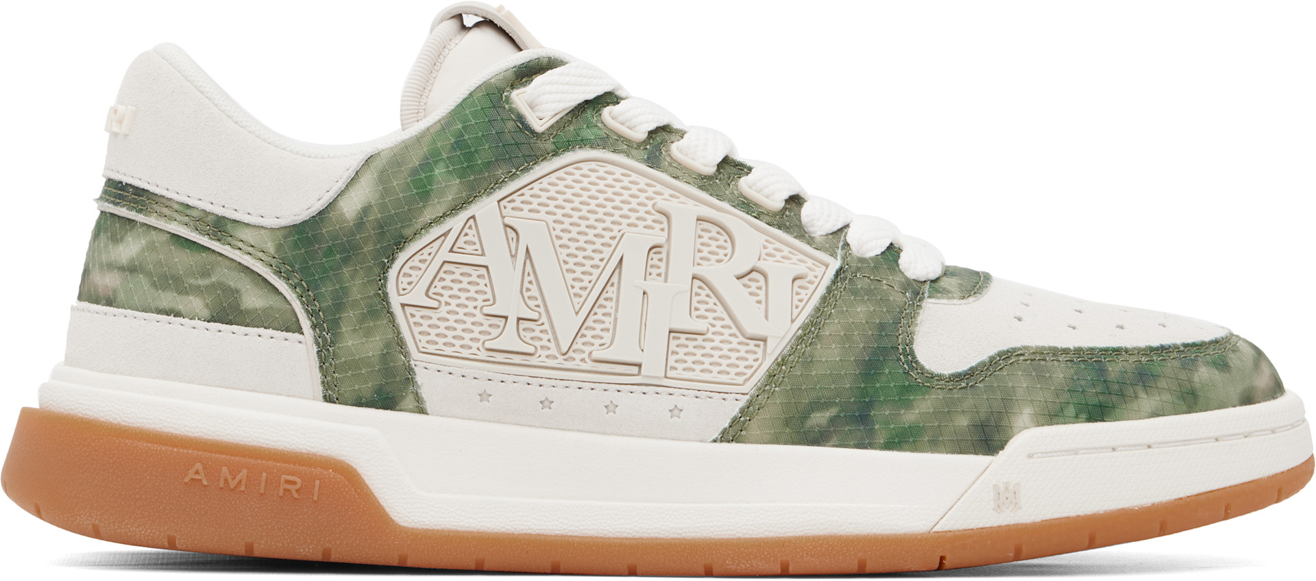 AMIRI: Beige & Khaki Camo Classic Low Sneakers | SSENSE