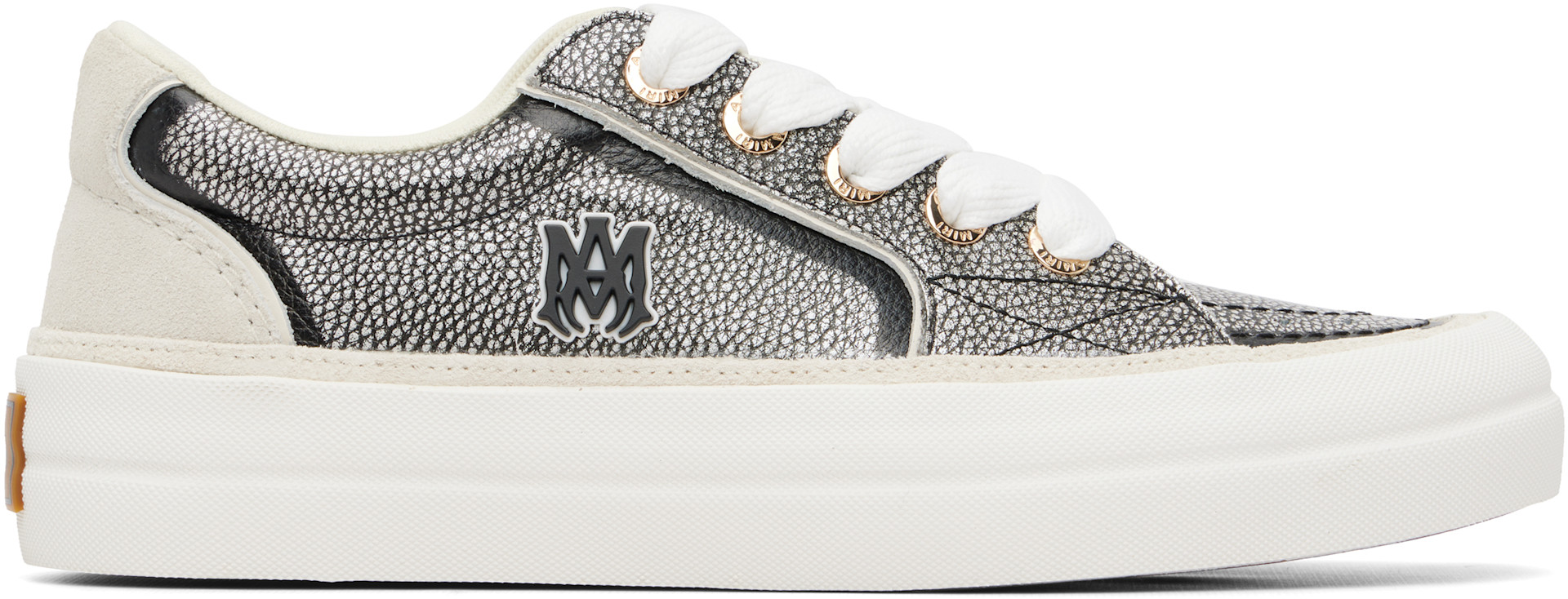AMIRI: Black & Silver Pebbled Sunset Skate Sneakers | SSENSE