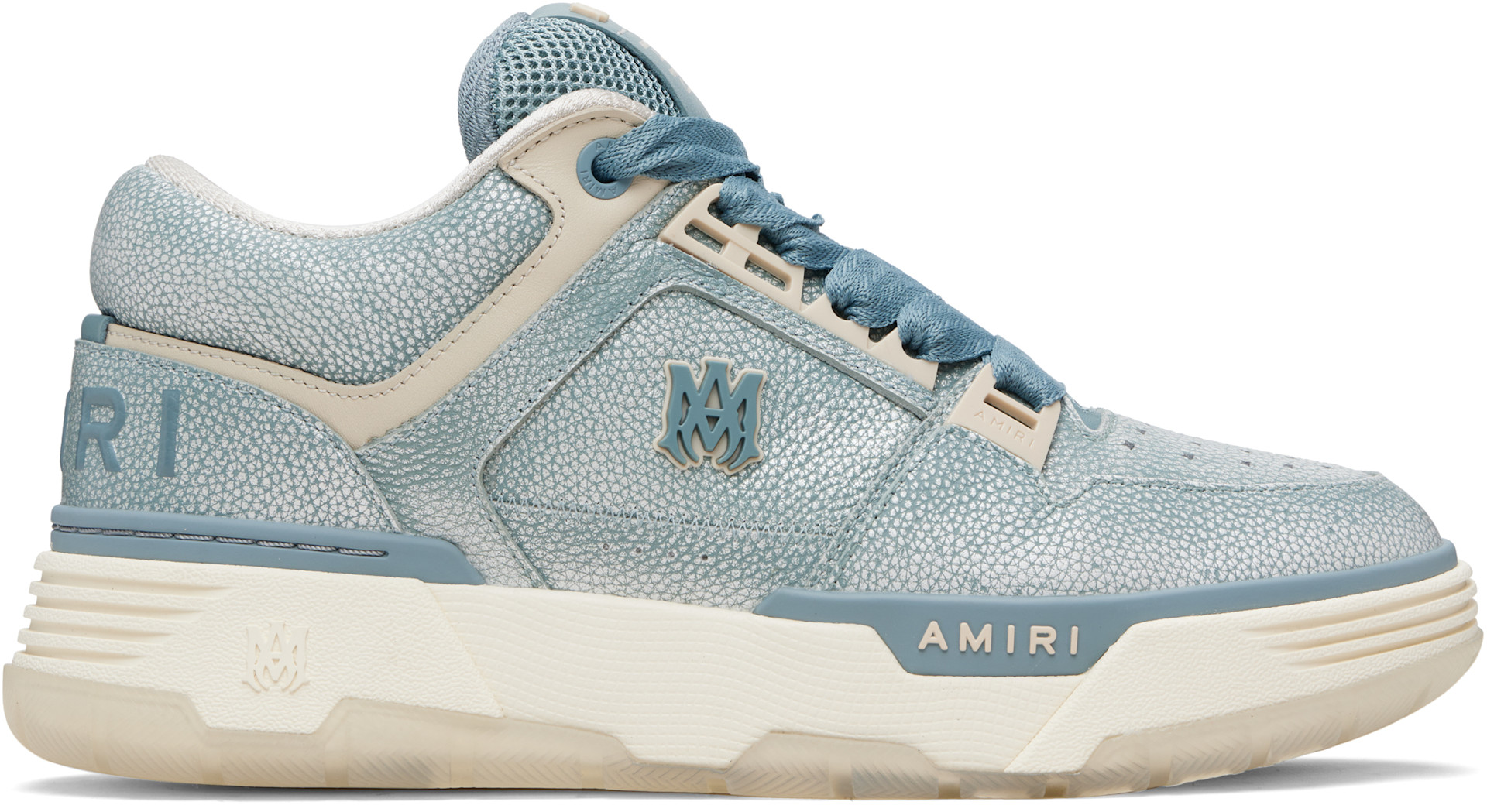 riiブルー AMIRI: Blue Pebbled MA-1 Sneakers | SSENSE