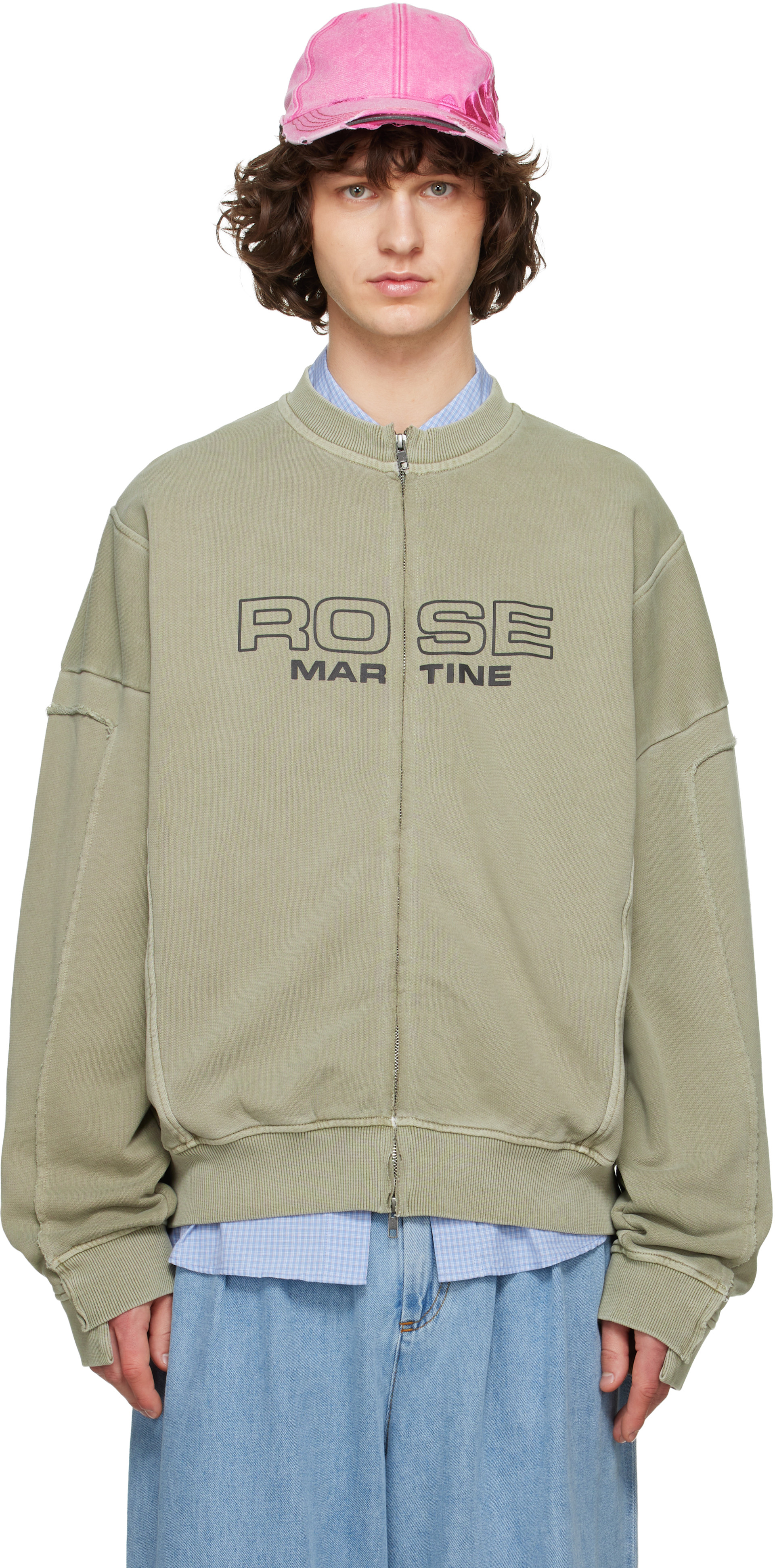 【即発送】martine rose zip up crew Sサイズ Martine Rose: Green Zip Up Crew Sweatshirt | SSENSE Canada