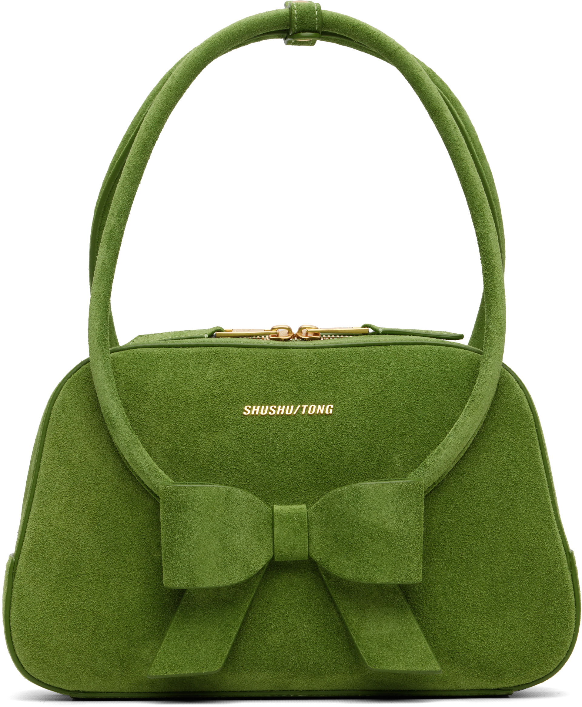 SHUSHU/TONG: Green Bow Ring Handle Bag | SSENSE