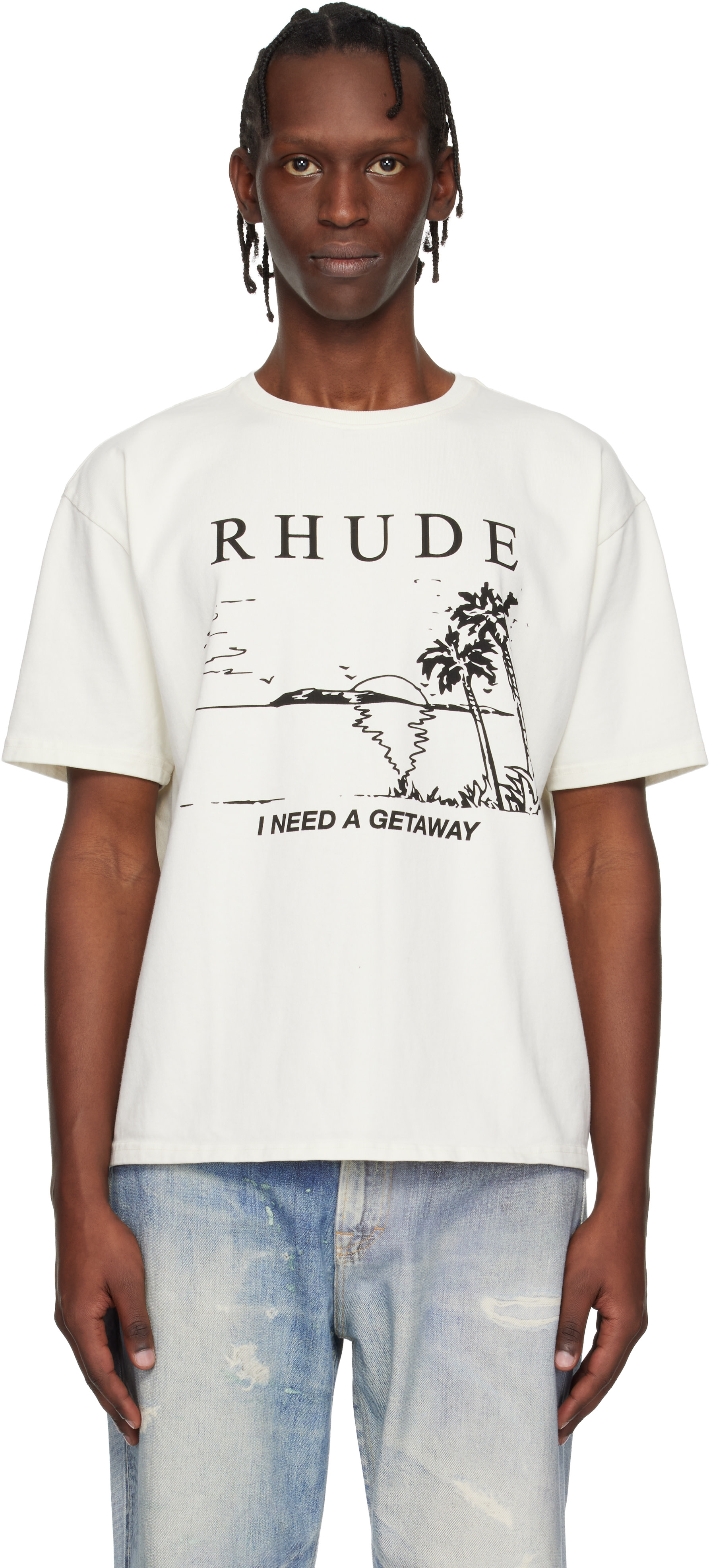 シャツ RHUDE Shirt Beige Rhude: オフホワイト 'I Need A Getaway' Tシャツ | SSENSE 日本