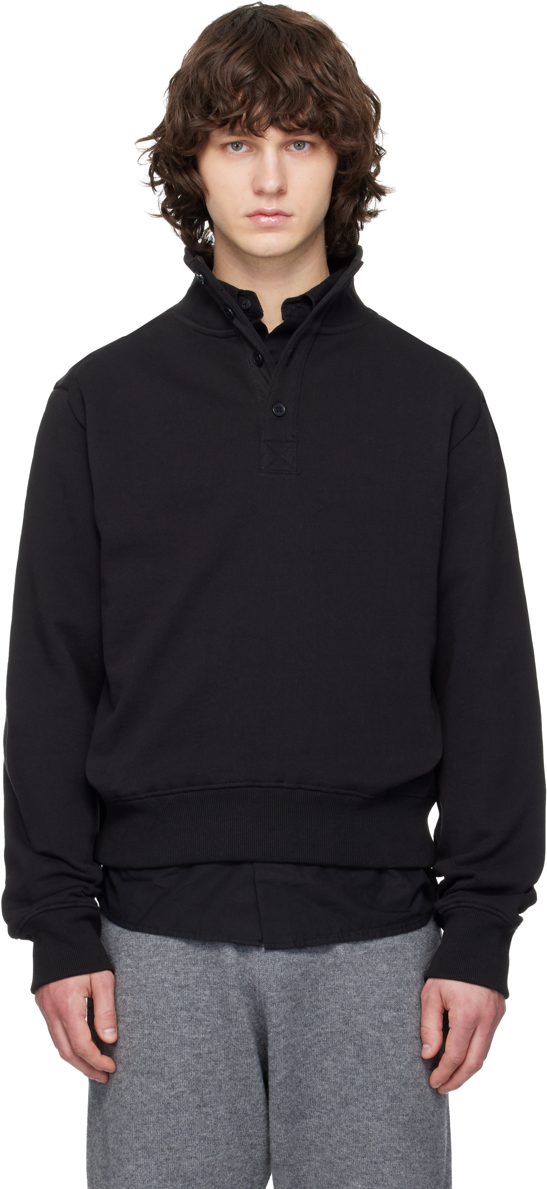 Entire Studios: Black Port Pullover Sweatshirt | SSENSE Australia
