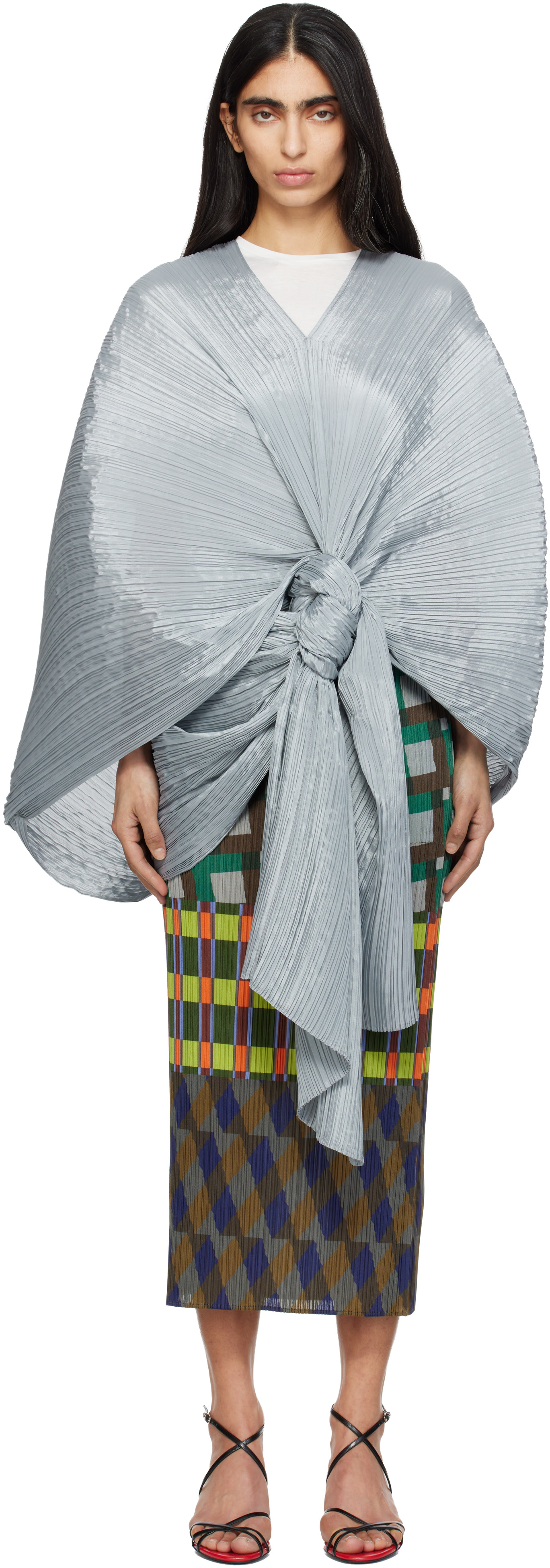 【タグ付新品未使用】PLEATS PLEASE PHOTON マダムT Pleats Please Issey Miyake Green Madame T Scarf Pleats Please