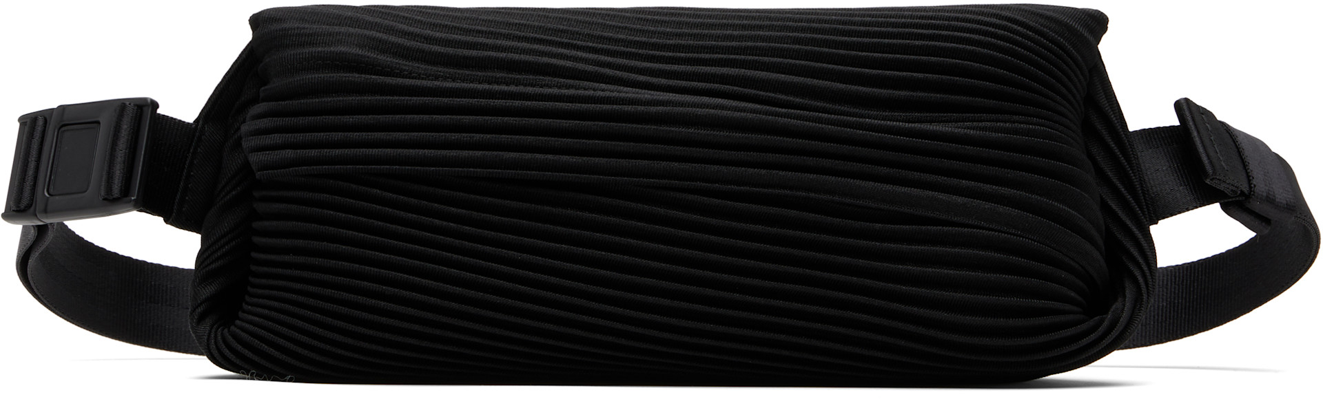 ボディバッグ・ウエストポーチ ISSEY MIYAKE Archive waist porch PLEATS PLEASE ISSEY MIYAKE: Black Bias Pleats Waist Pouch | SSENSE