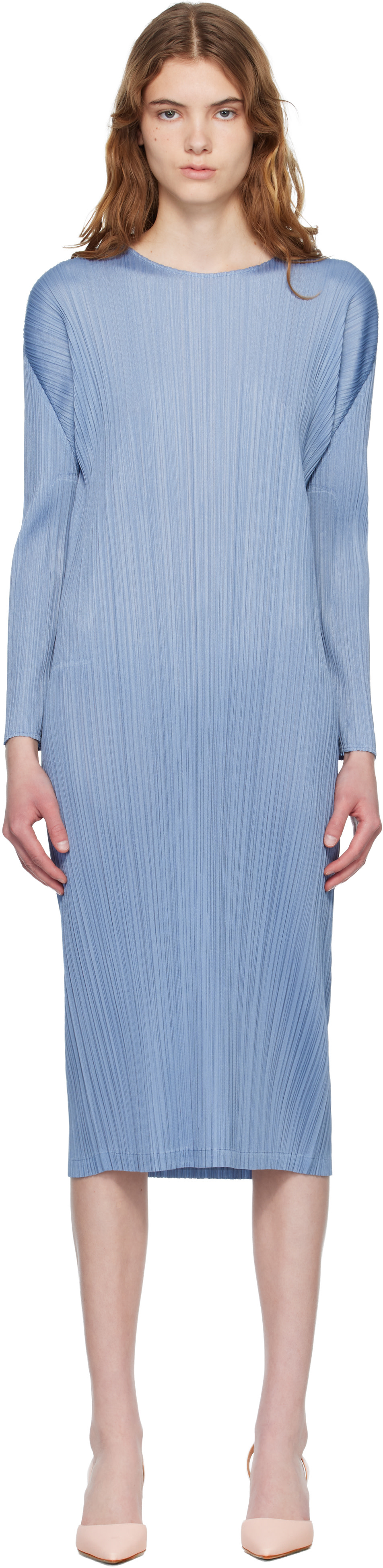 PLEATS PLEASE ISSEY MIYAKE: Blue Monthly Colors December Midi