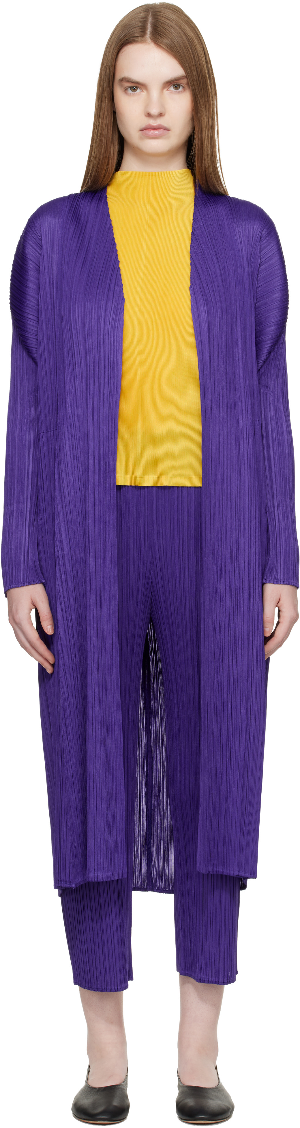 PLEATS PLEASE ISSEY MIYAKE: Purple Monthly Colors November Coat