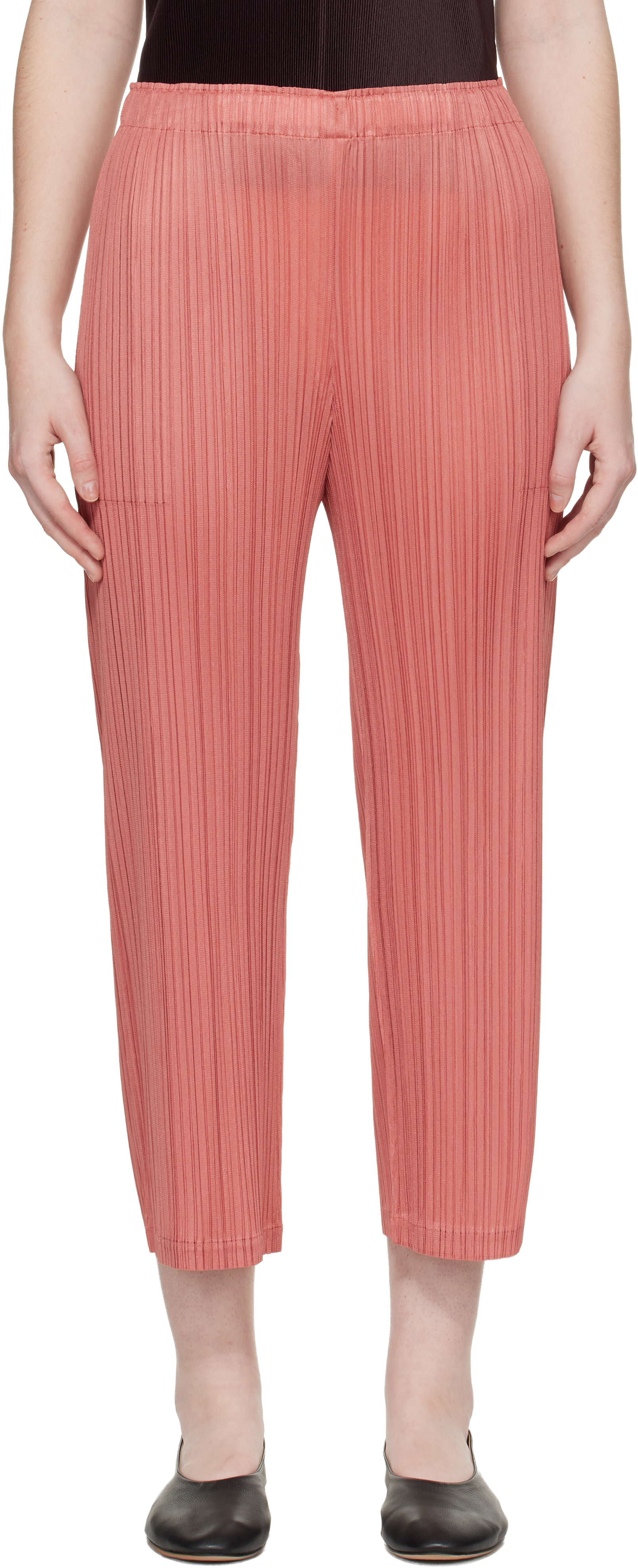 新品タグ付 PLEATS PLEASE MONTHLY COLORS PINK PLEATS PLEASE ISSEY MIYAKE: Pink Monthly Colors October Trousers