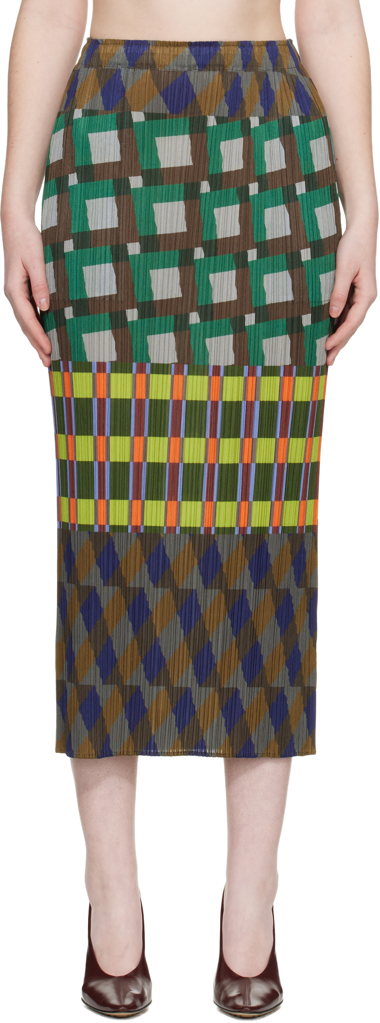 PLEATS PLEASE ISSEY MIYAKE: Multicolor Harmony Maxi Skirt | SSENSE UK