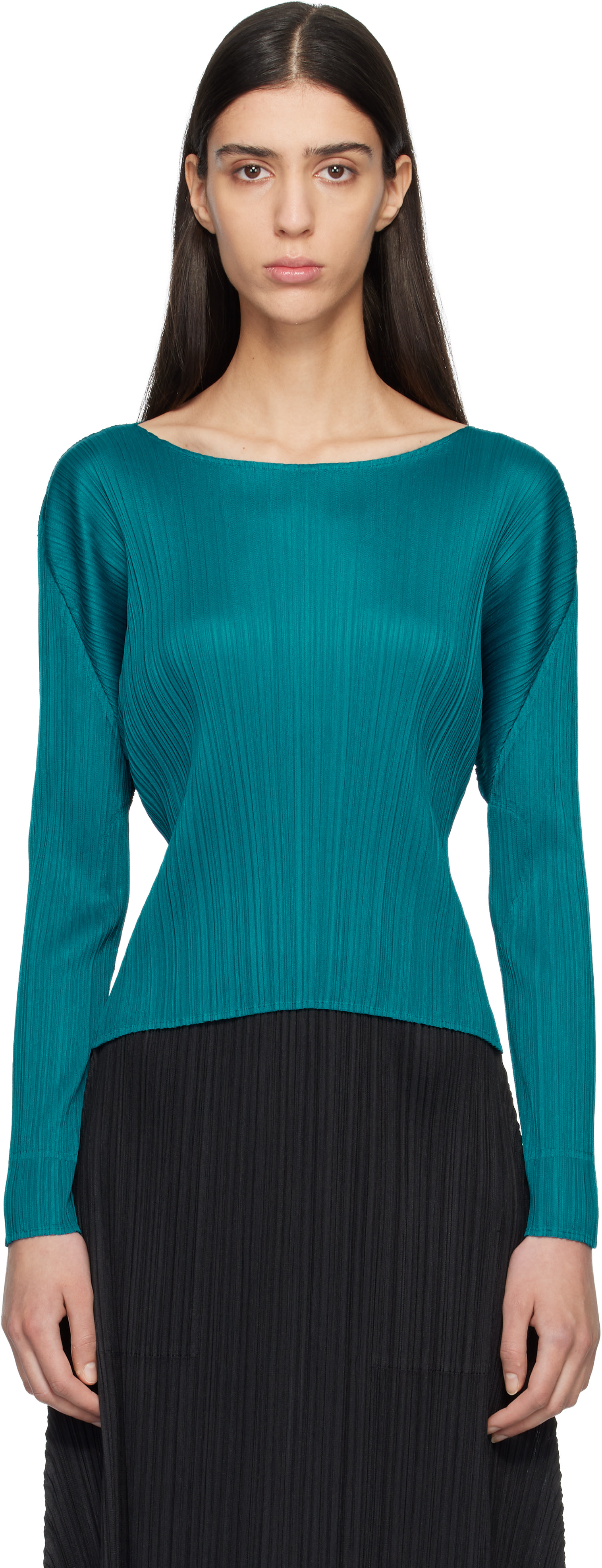 PLEATS PLEASE ISSEY MIYAKE: Blue Monthly Colors October Top | SSENSE