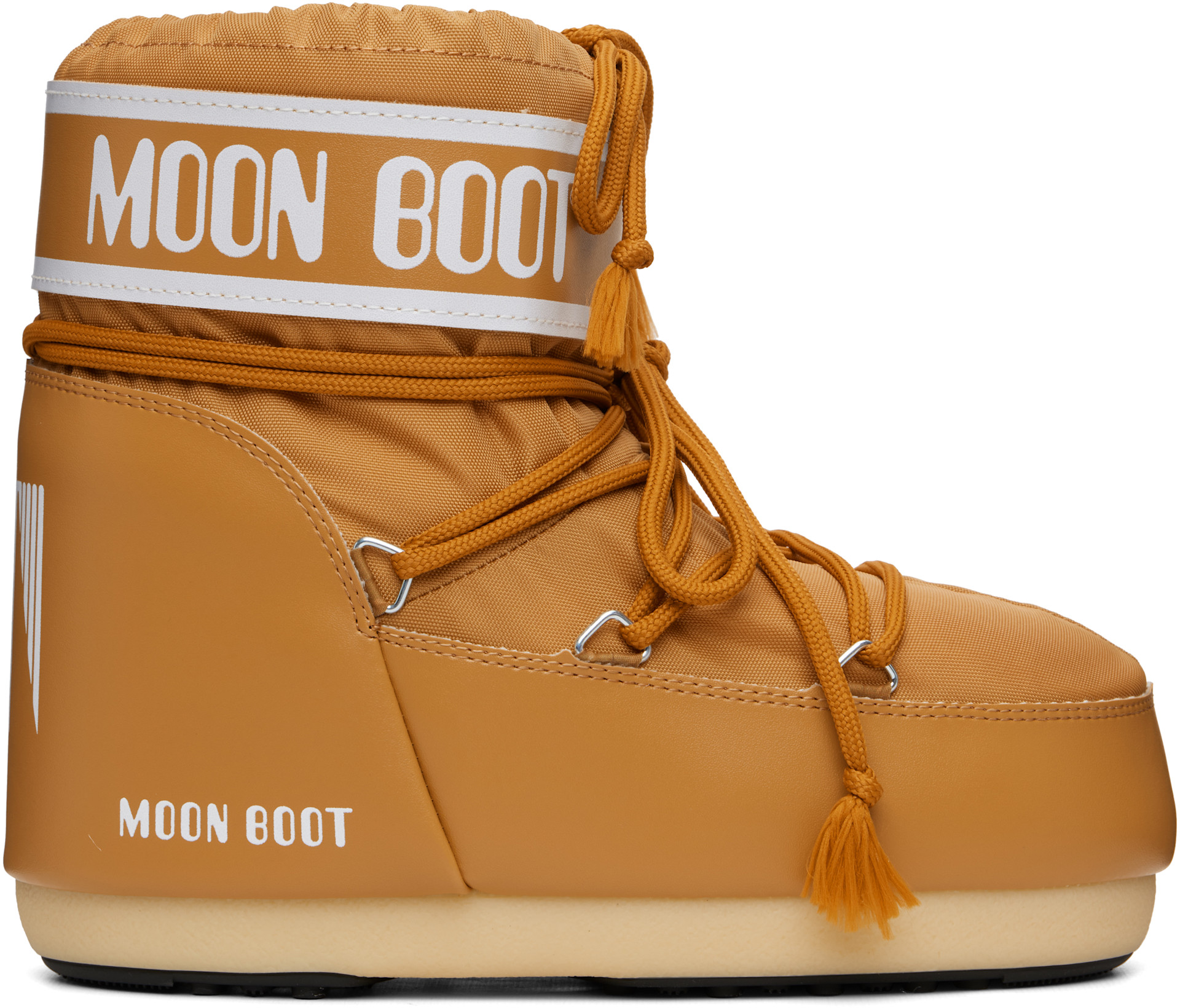 Moon Boot: Brown Icon Low Nylon Boots | SSENSE