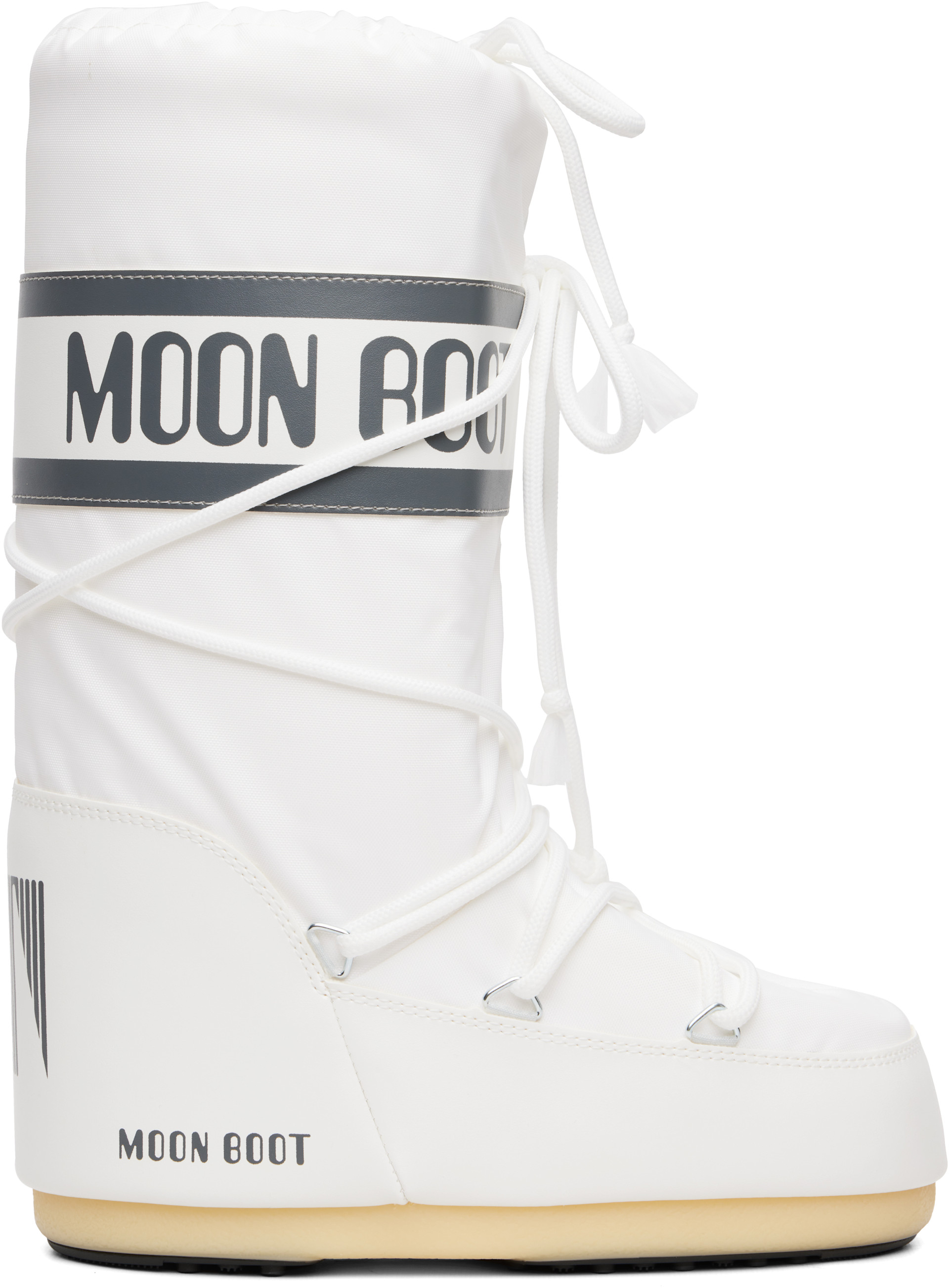 Moon Boot: White Icon Nylon Boots | SSENSE