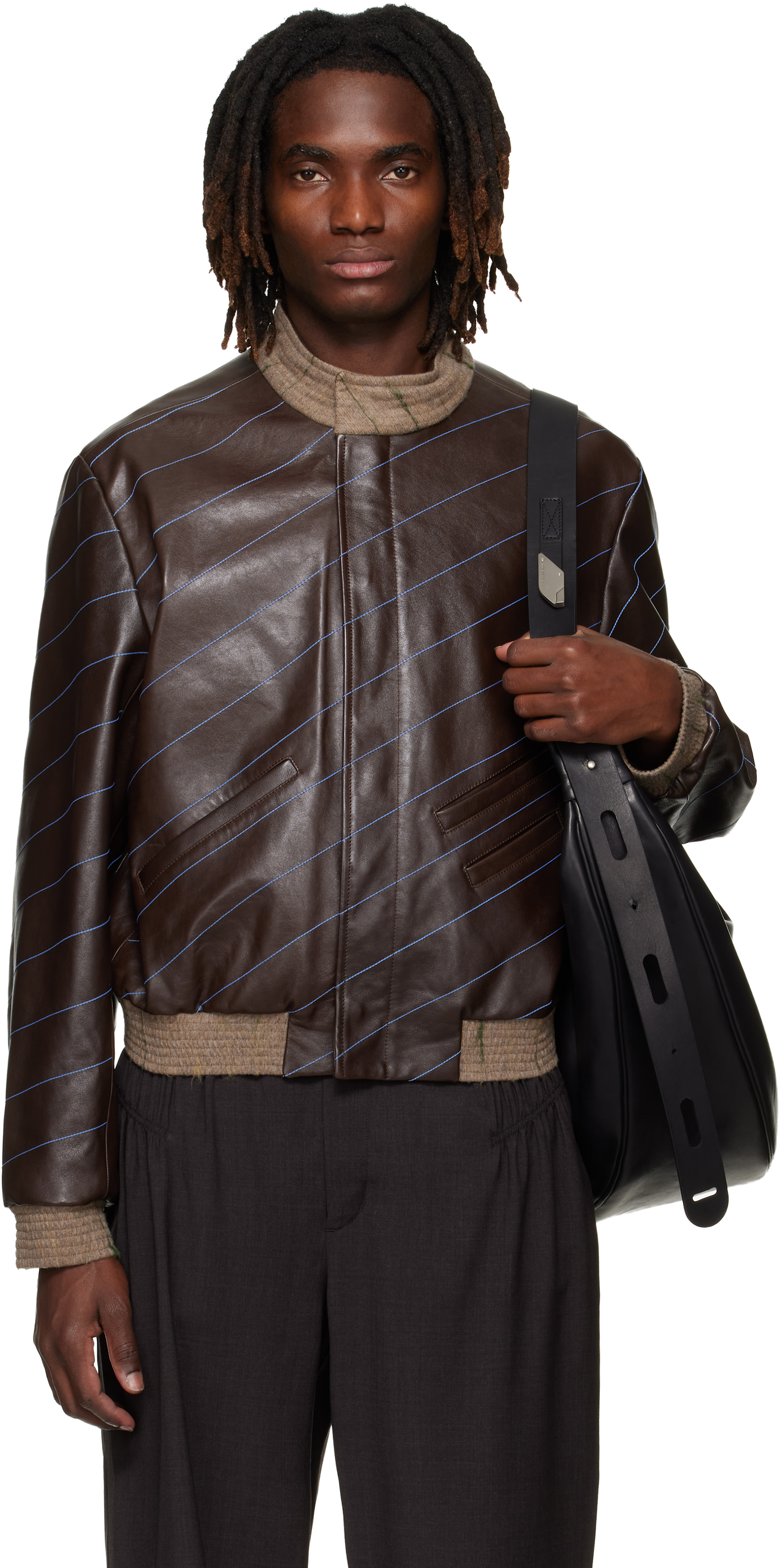 KIKO KOSTADINOV ブラウン スタンドカラー ジャケット L Kiko Kostadinov Brown Apollinaire Jacket Kiko Kostadinov