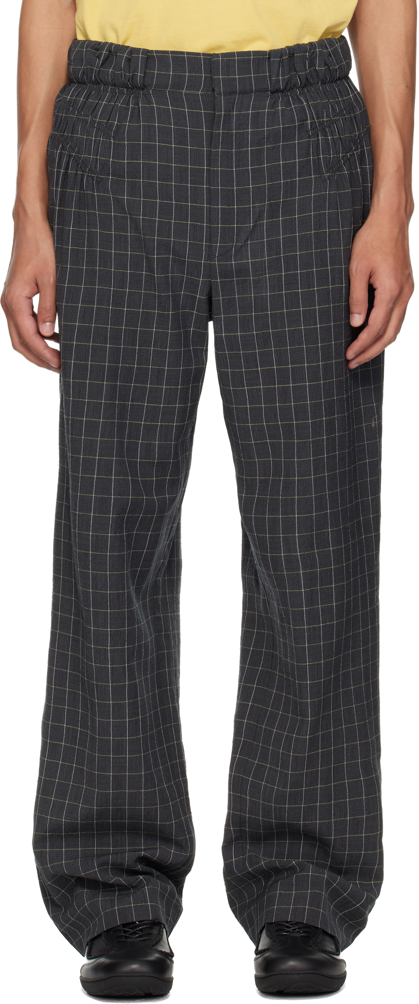 Kiko Kostadinov: Gray Minna Gathered Trousers | SSENSE
