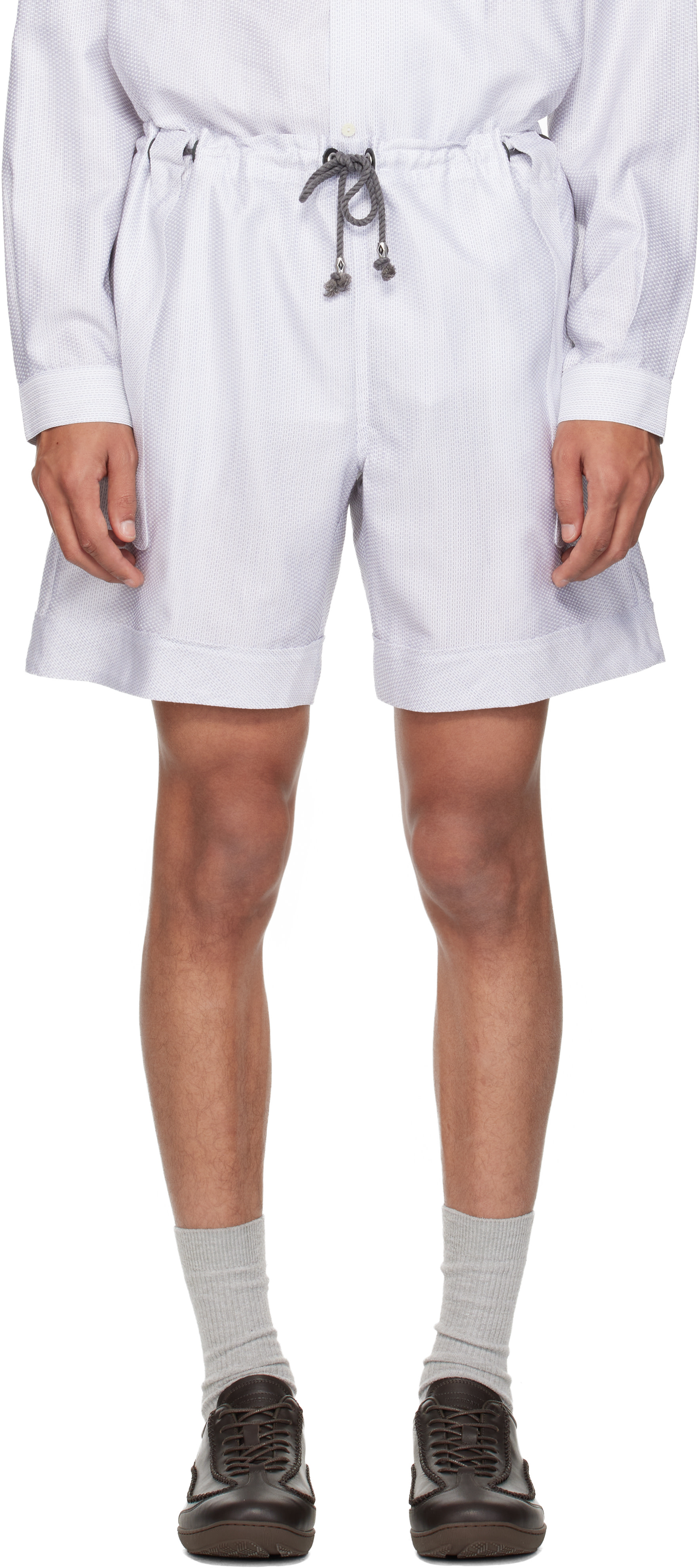 Kiko Kostadinov: White Kyan Shorts | SSENSE