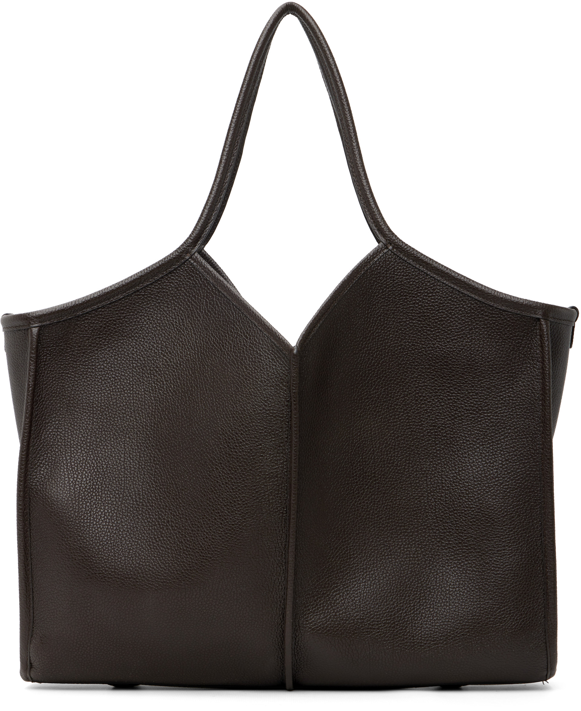 Brown Calella Squared Medium Grainy Tote