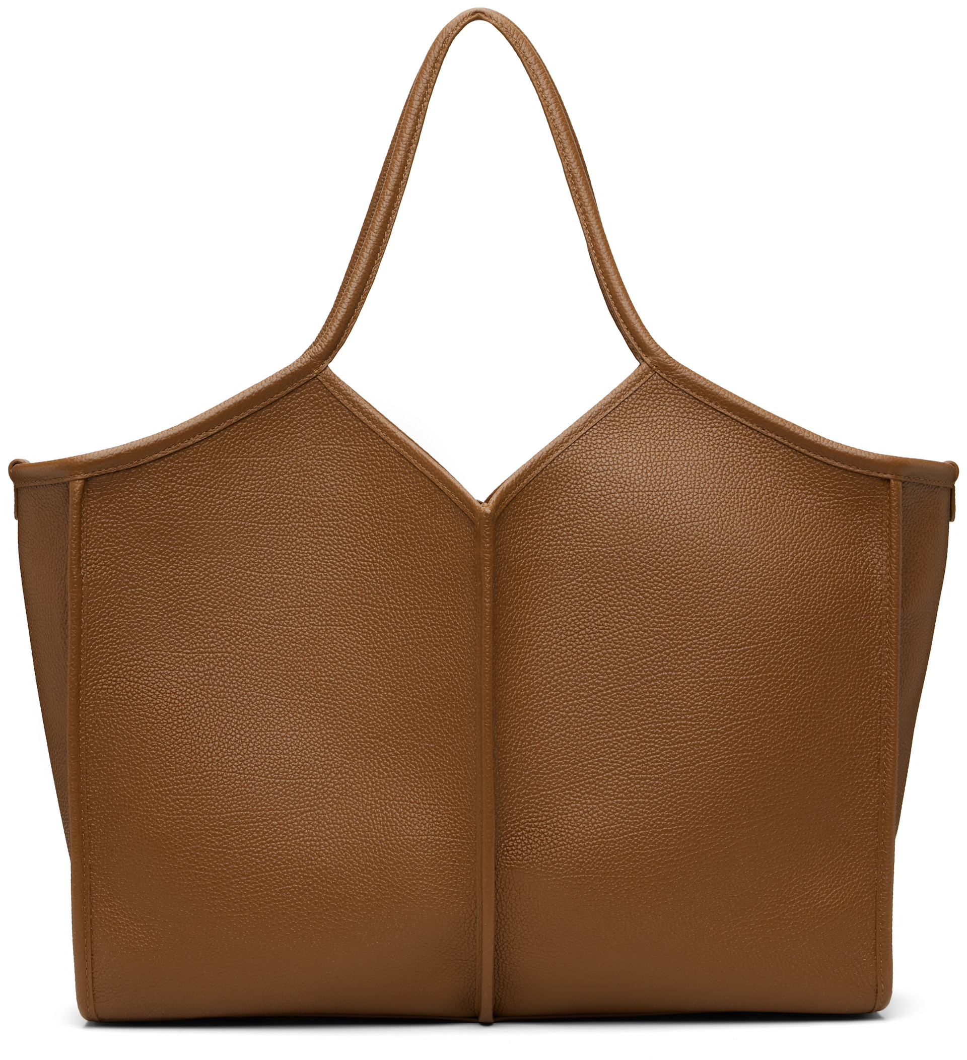 HEREU: Brown Calella Medium Squared Tote | SSENSE