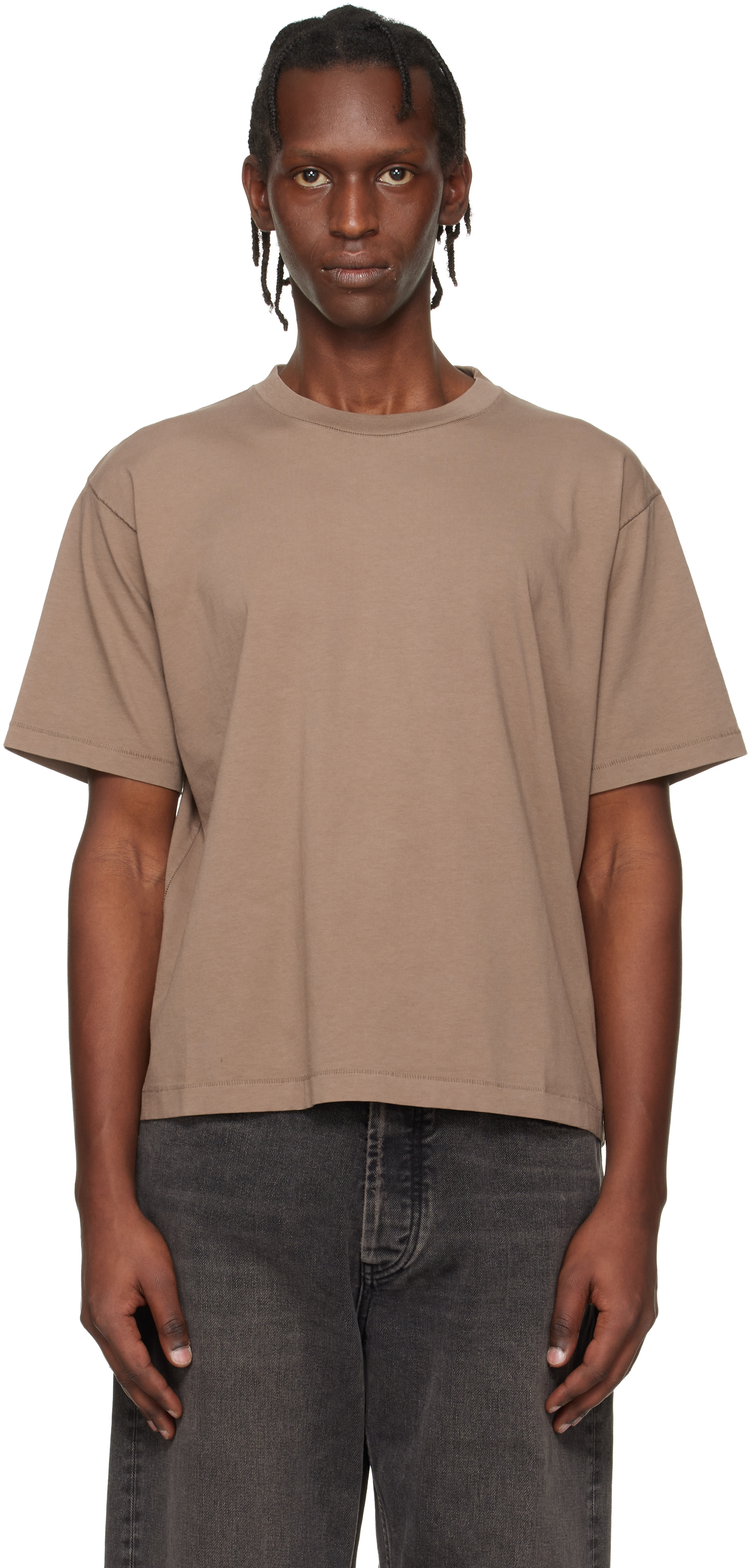 HOPE: Brown Boxy T-shirt | SSENSE