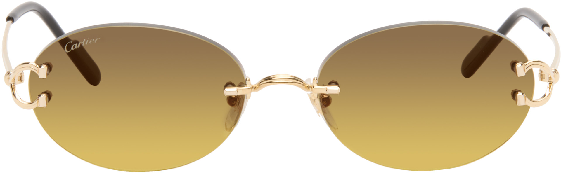 Cartier: Gold Classic C Motif Sunglasses | SSENSE
