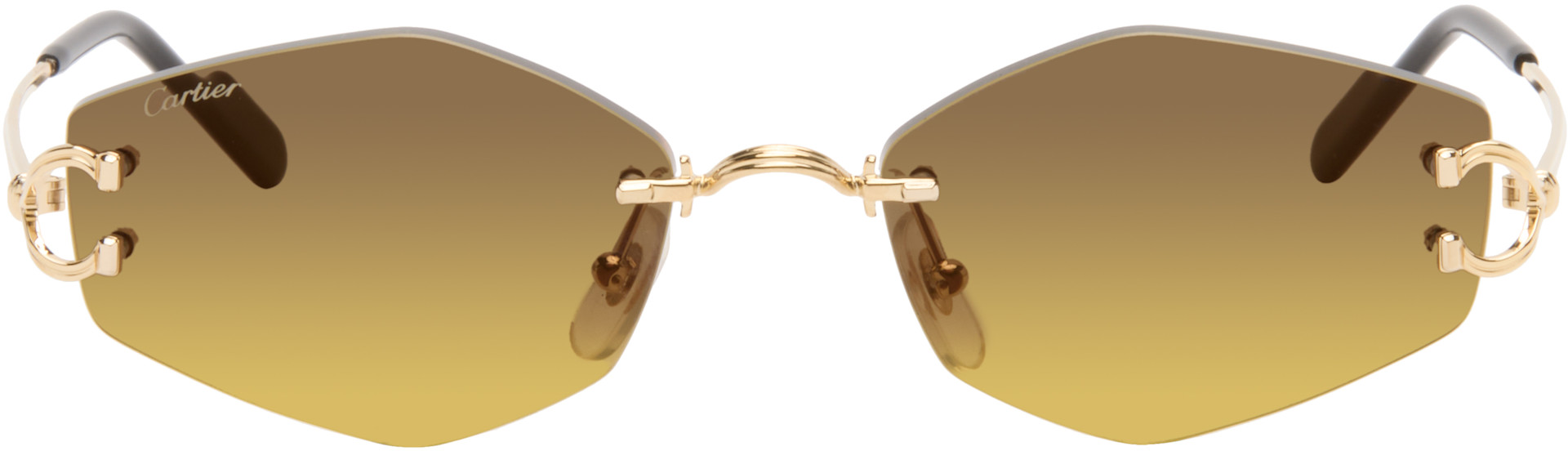 Cartier: Gold Classic C Motif Sunglasses | SSENSE