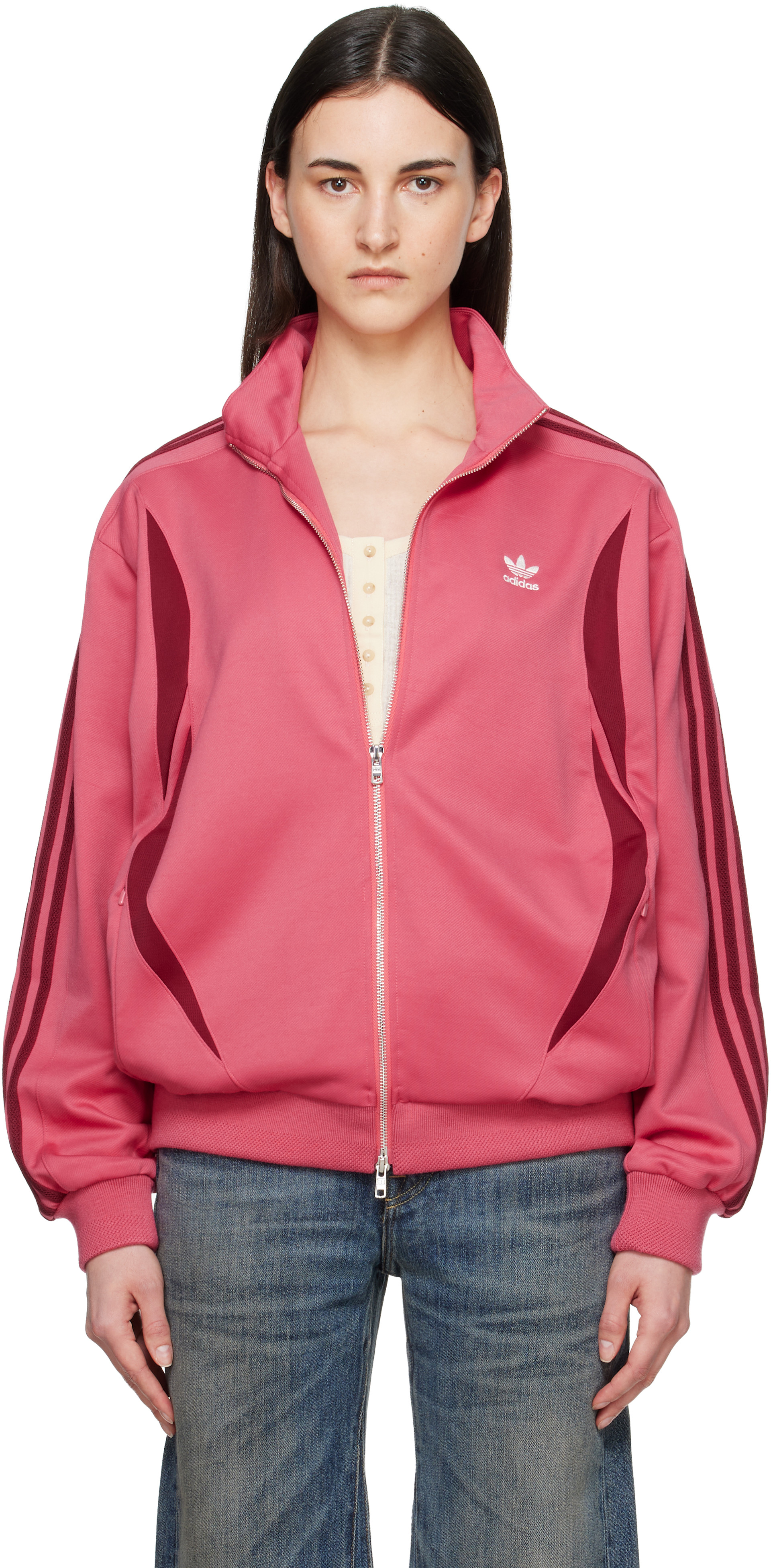 Wales Bonner: Pink adidas Originals Edition Track Jacket | SSENSE