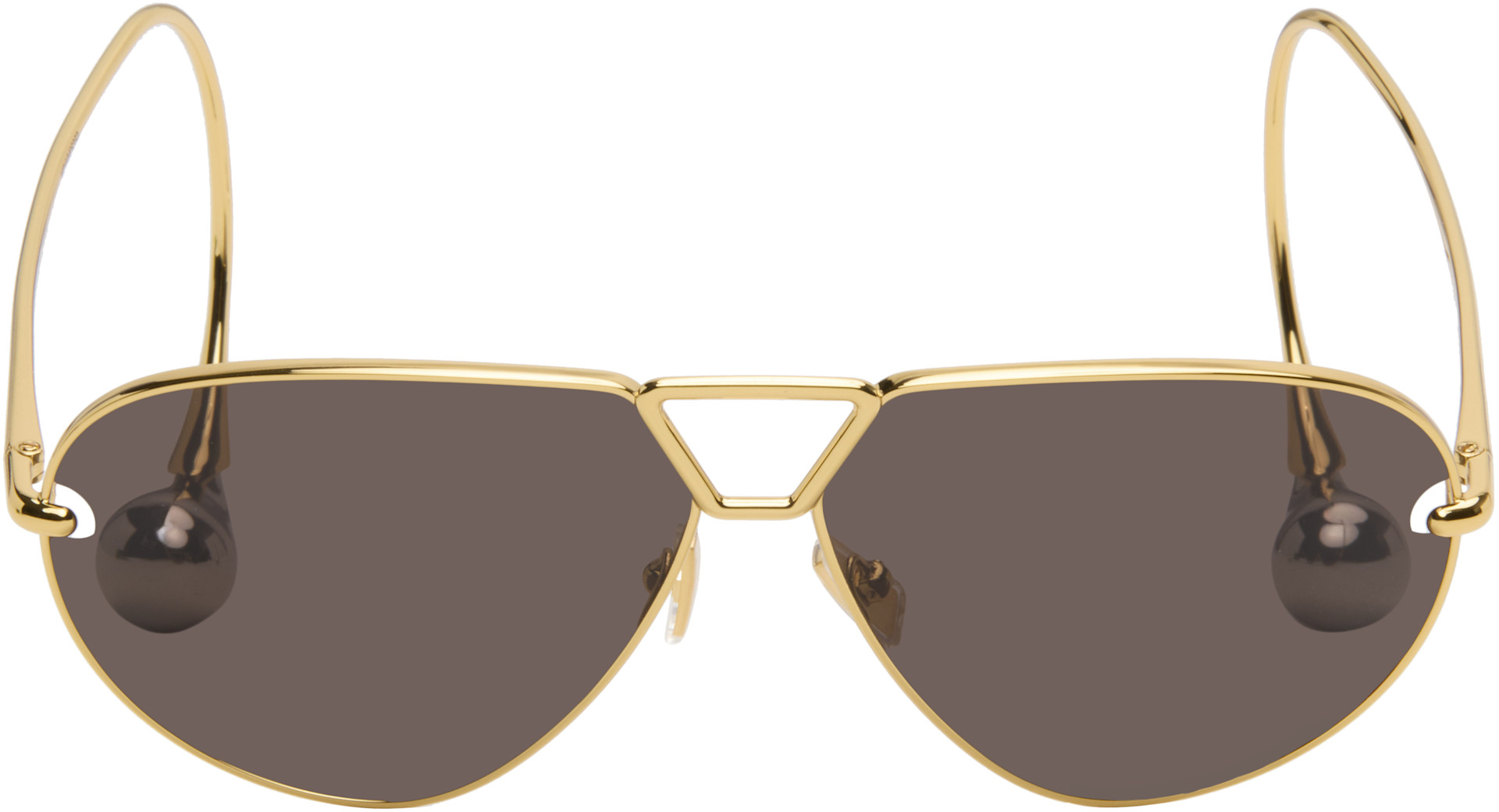Bottega Veneta Gold Aviator Sunglasses with Brown Gradient Lenses Fin Aviator Sunglasses in Gold/brown | Bottega Veneta US main image 3