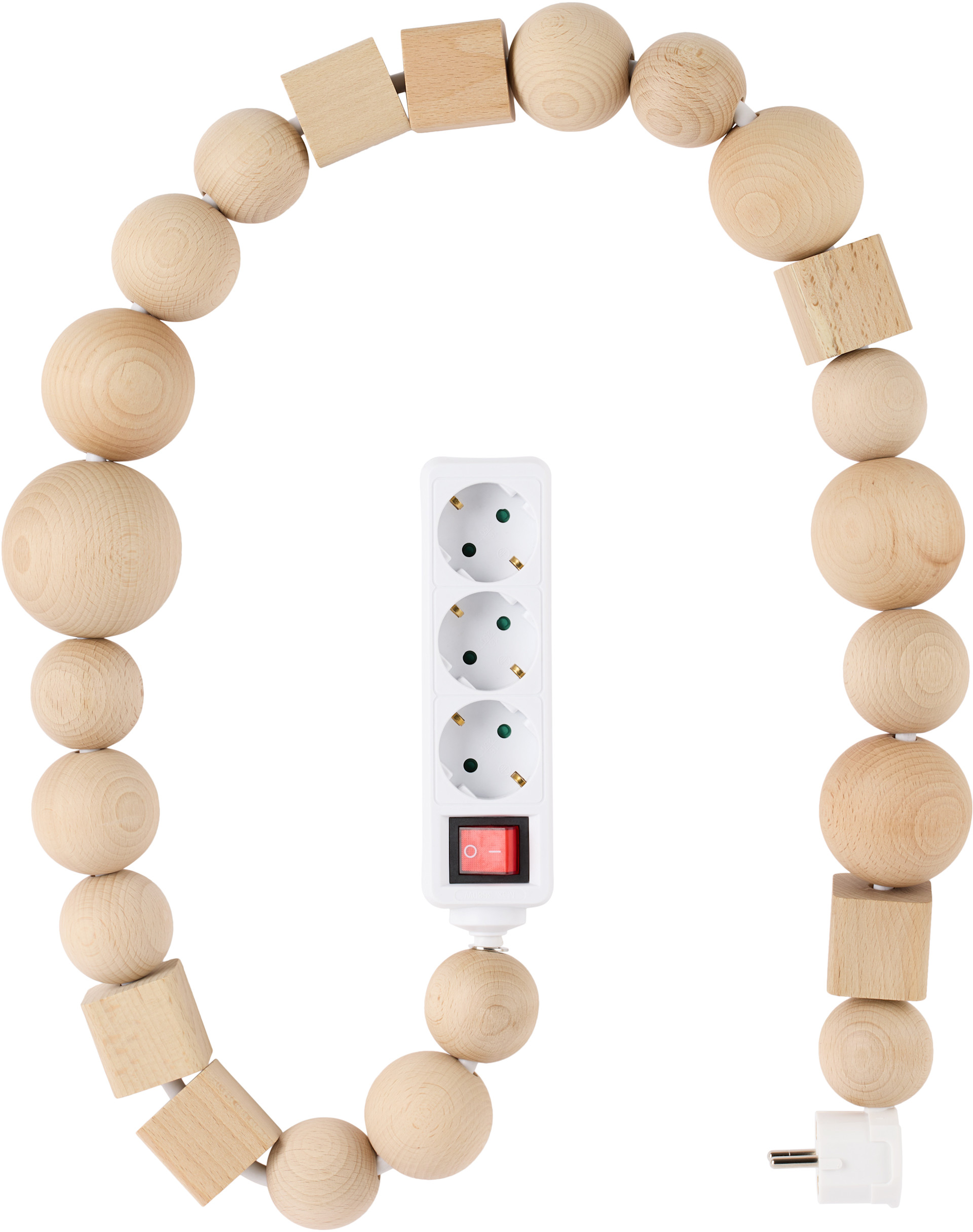 Bless: ホワイト Nº26 Multiplug Natural Wooden Elements 延長コード
