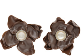 Tétier - Brown Pearl Flower Earrings