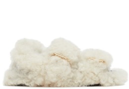 Marni - Off-White Shearling Fussbett Sandals