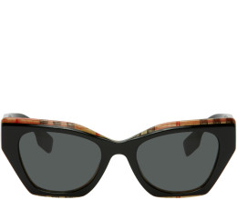 Burberry - Black Check Cat-Eye Sunglasses