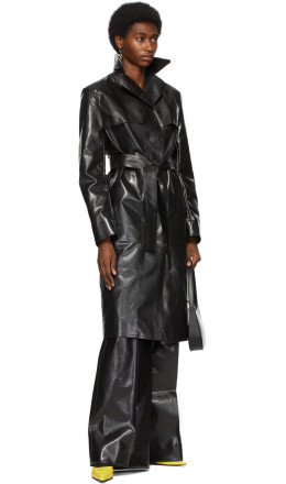 Kwaidan Editions - Black Rubberized Belted Coat