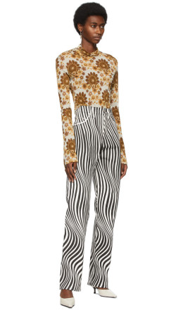 Kwaidan Editions - Off-White & Khaki Floral Turtleneck