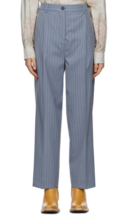 Acne Studios - Blue Wool Pleated Trousers